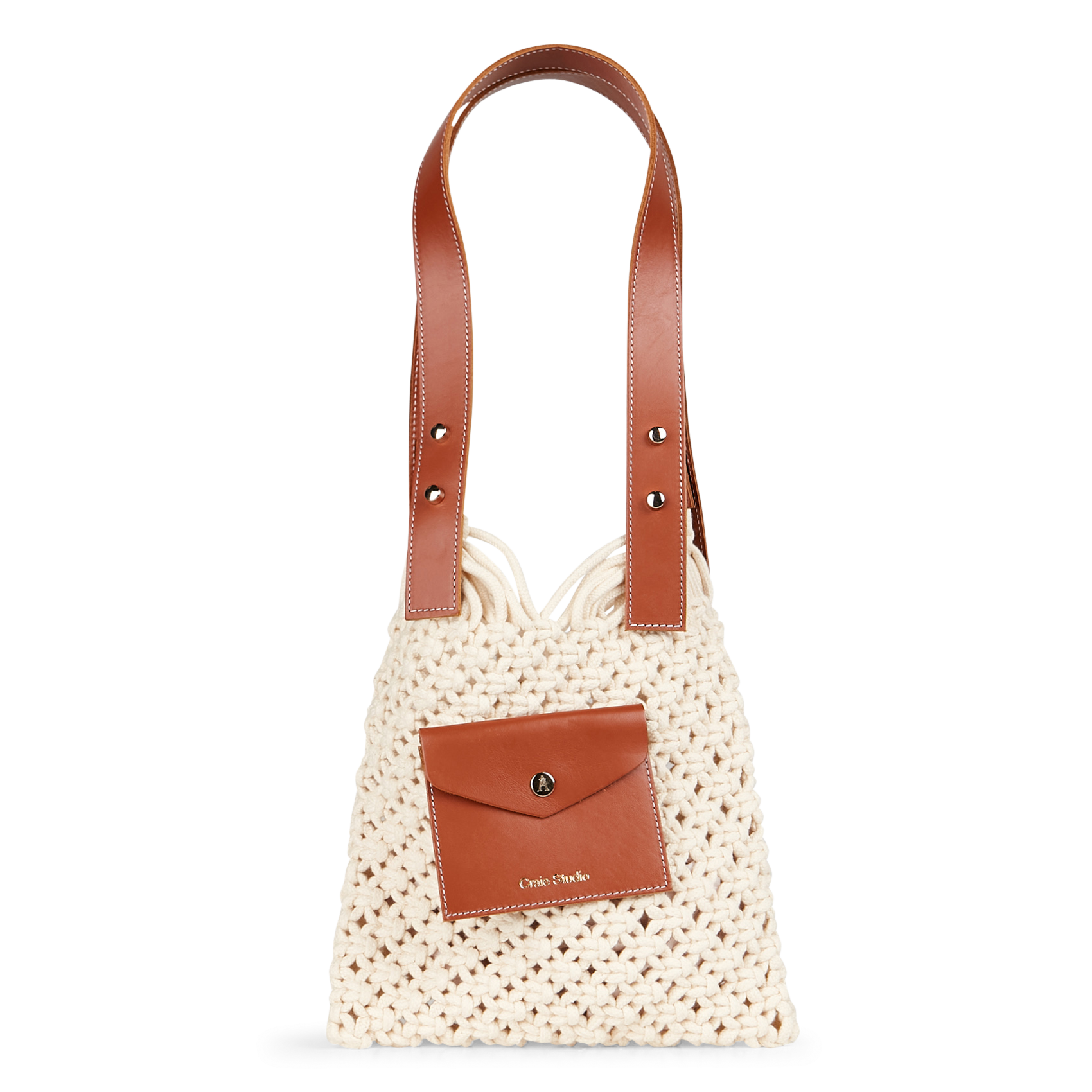 Sac porté épaule macramé en coton mélangé CRAIE STUDIO Marron