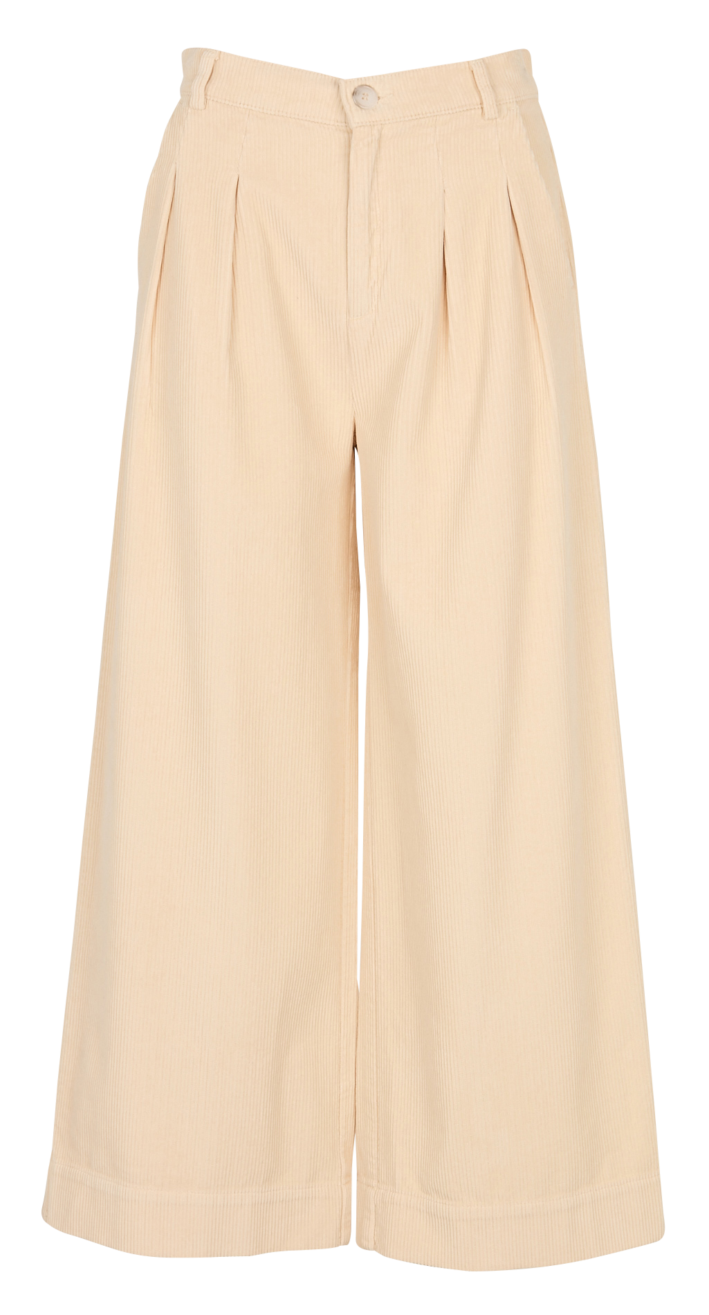 Wide-leg corduroy pants White