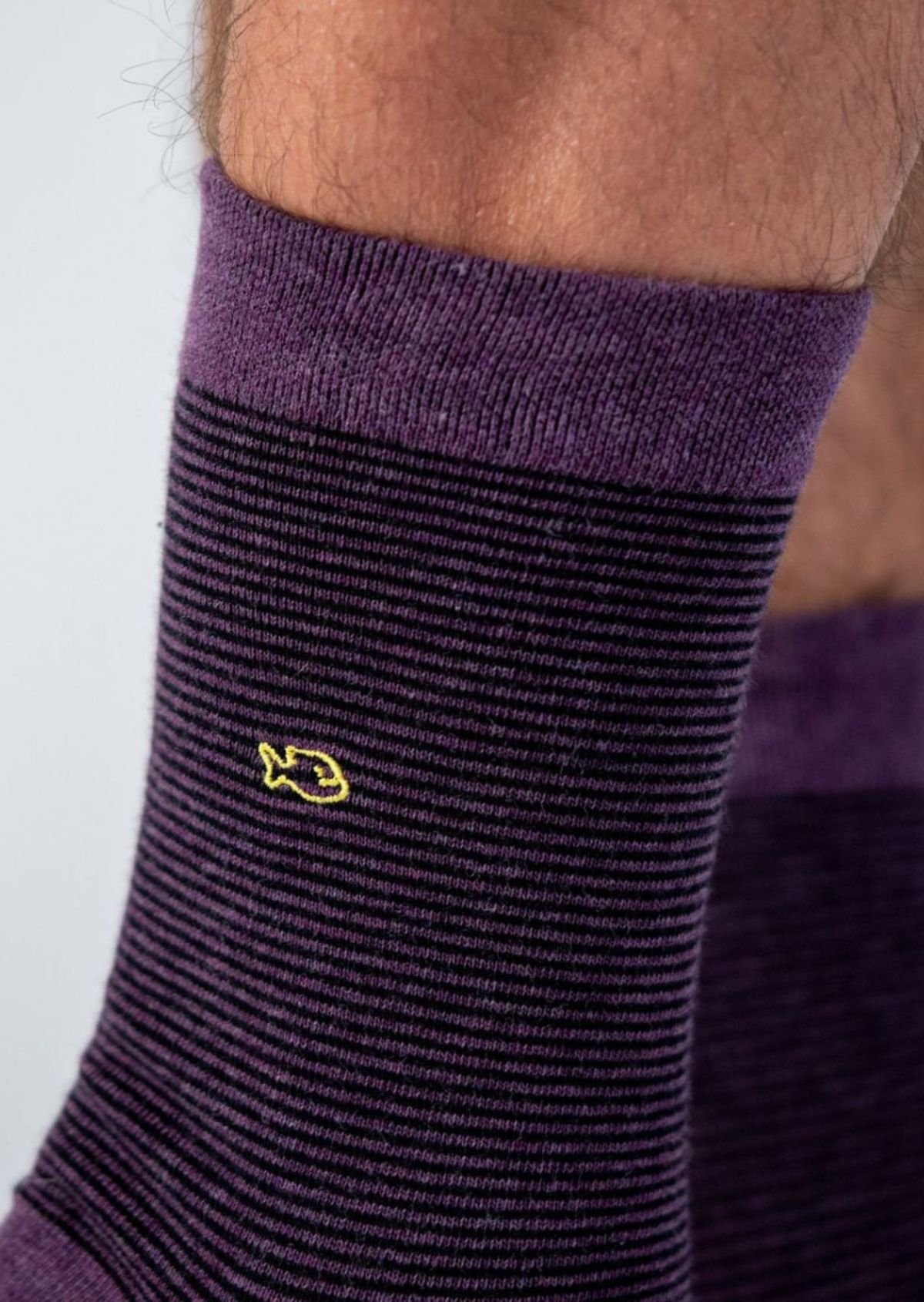 Striped combed cotton socks BILLYBELT Purple