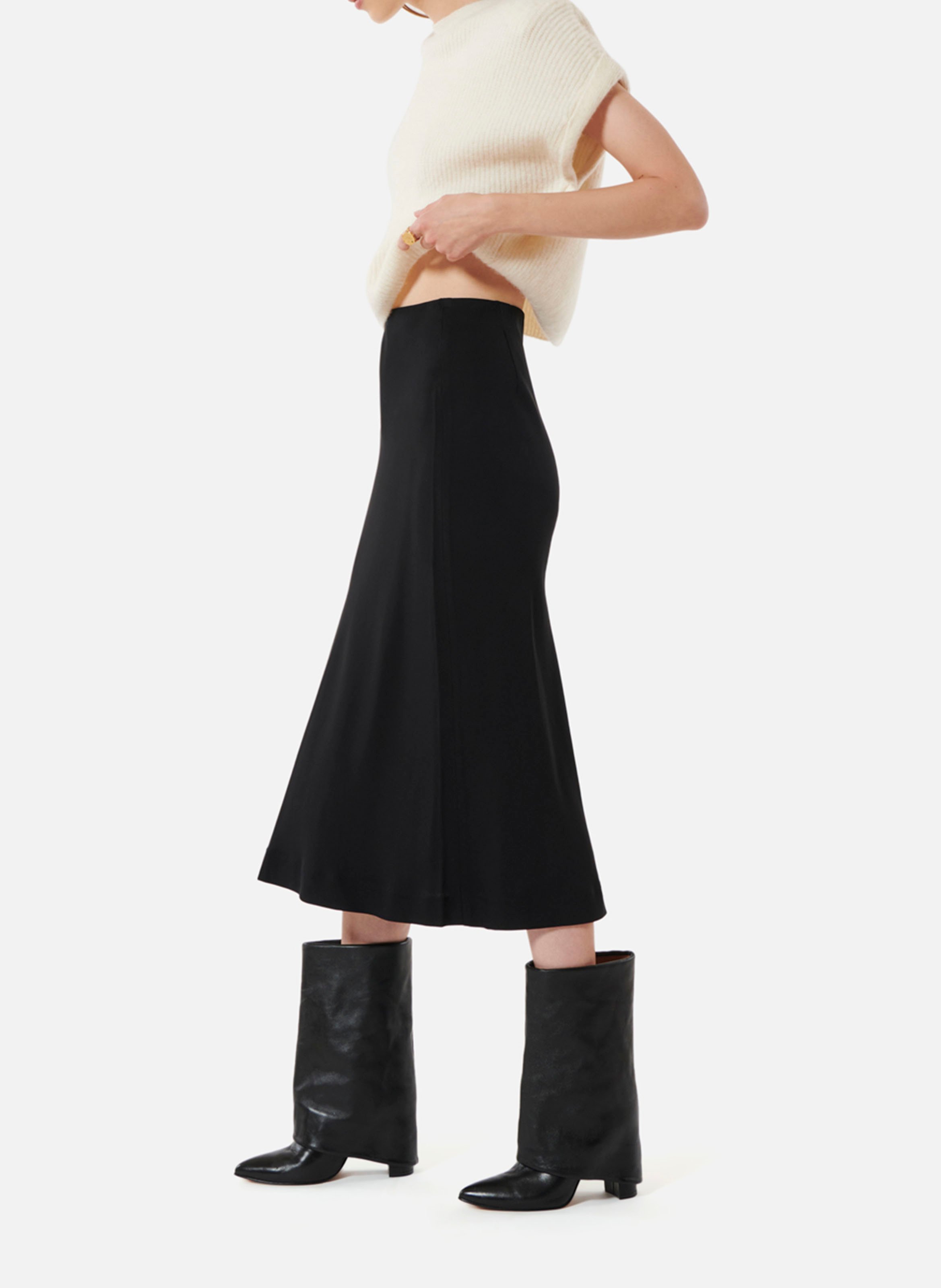 Lange rok met hoge taille KARMA KOMA Zwart