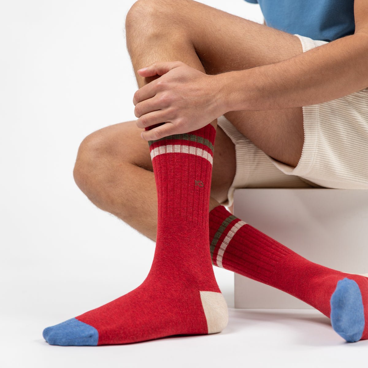 Combed Cotton Retro Socks BILLYBELT Red