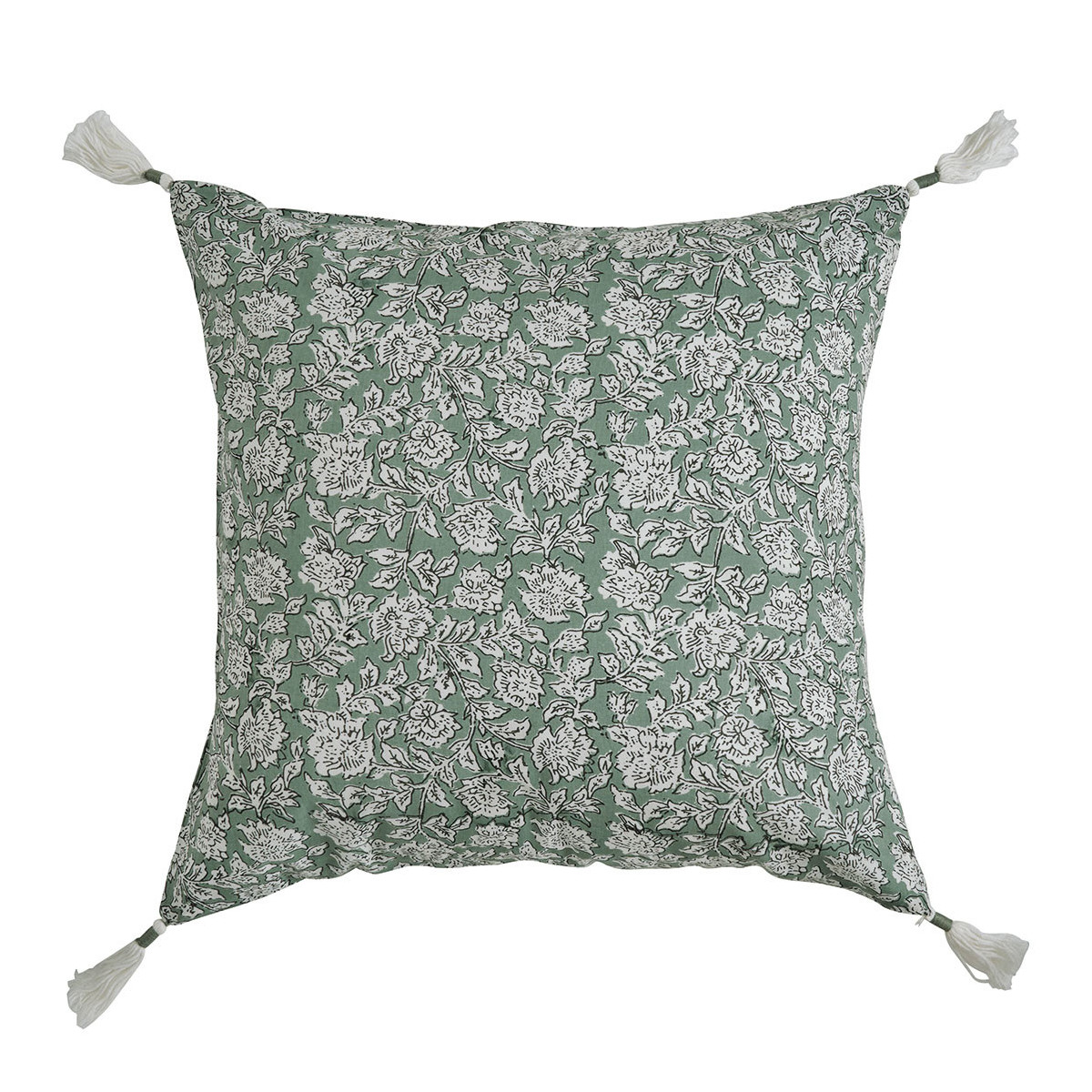 Cotton cushion cover BLANC D'IVOIRE Green