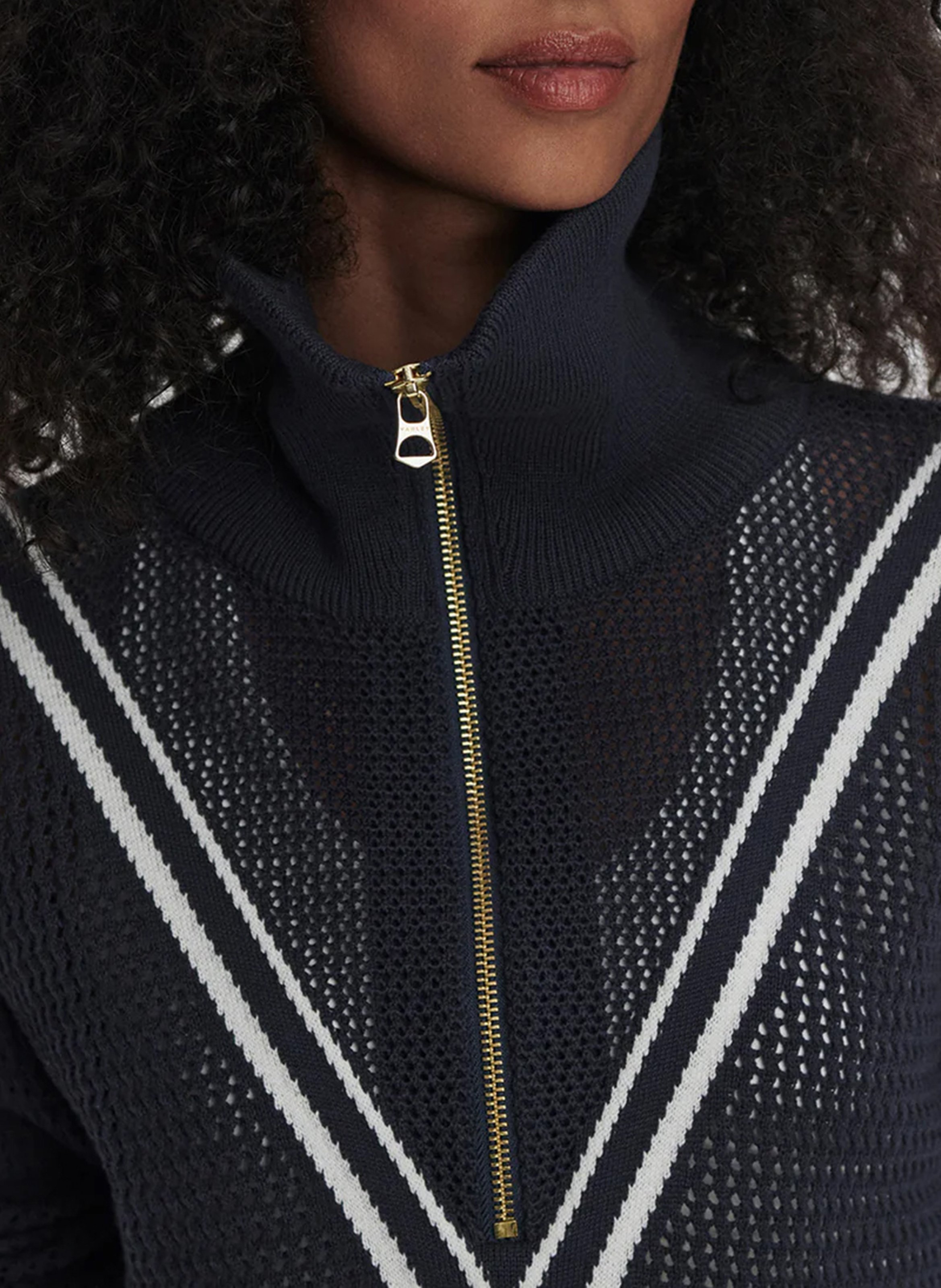 Strickpullover mit Stehkragen und Reißverschluss VARLEY Blau