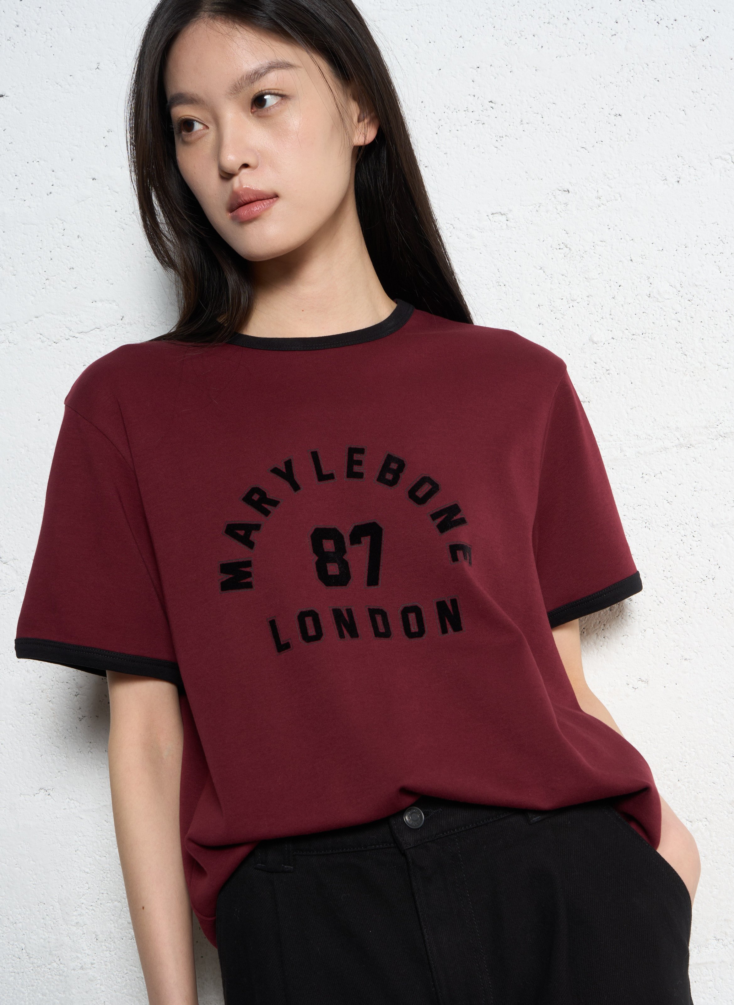 Tee-shirt col rond en coton IKKS Rose