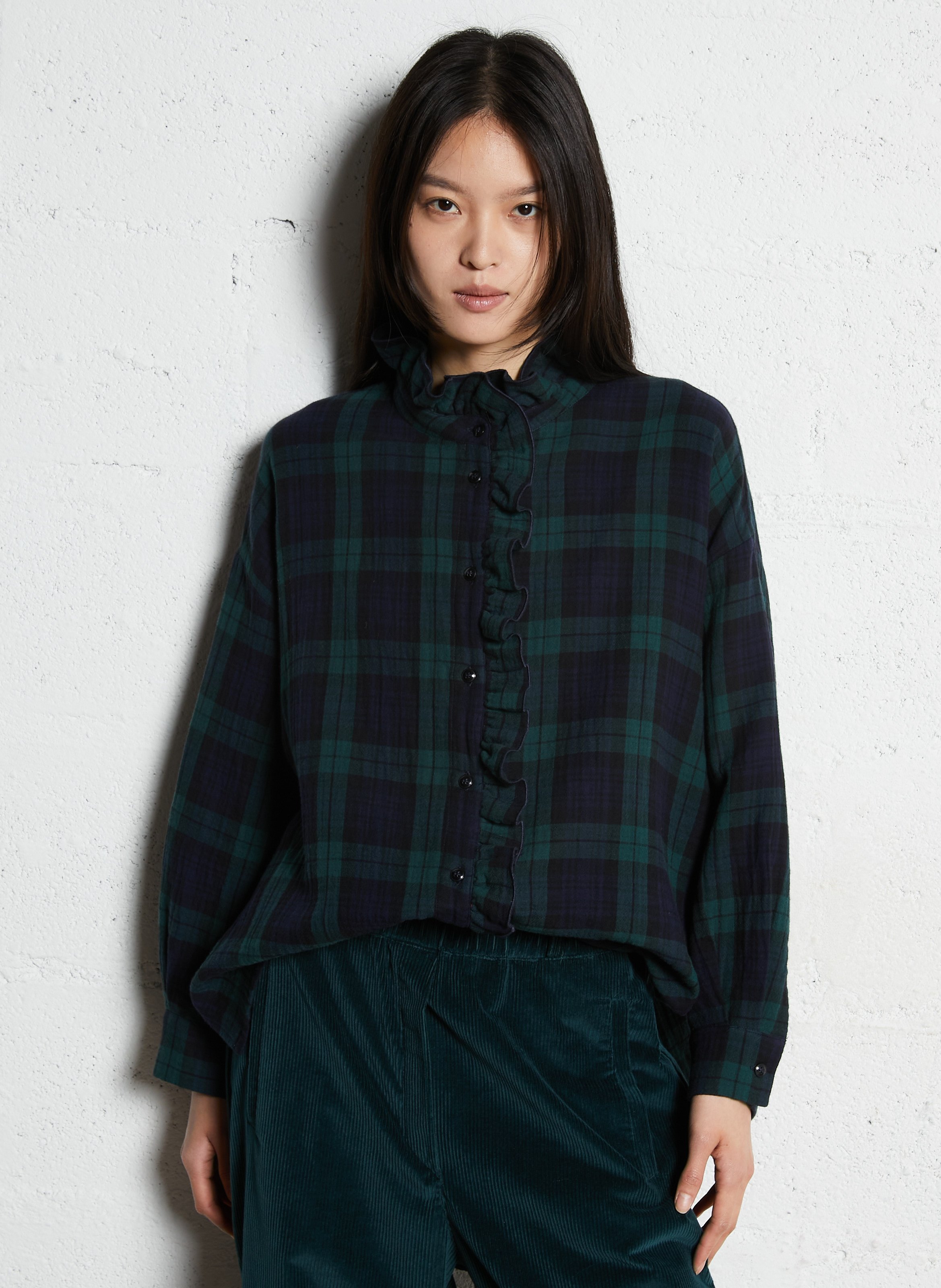 Oversized blouse van katoen met print SUZIE WINKLE Blauw