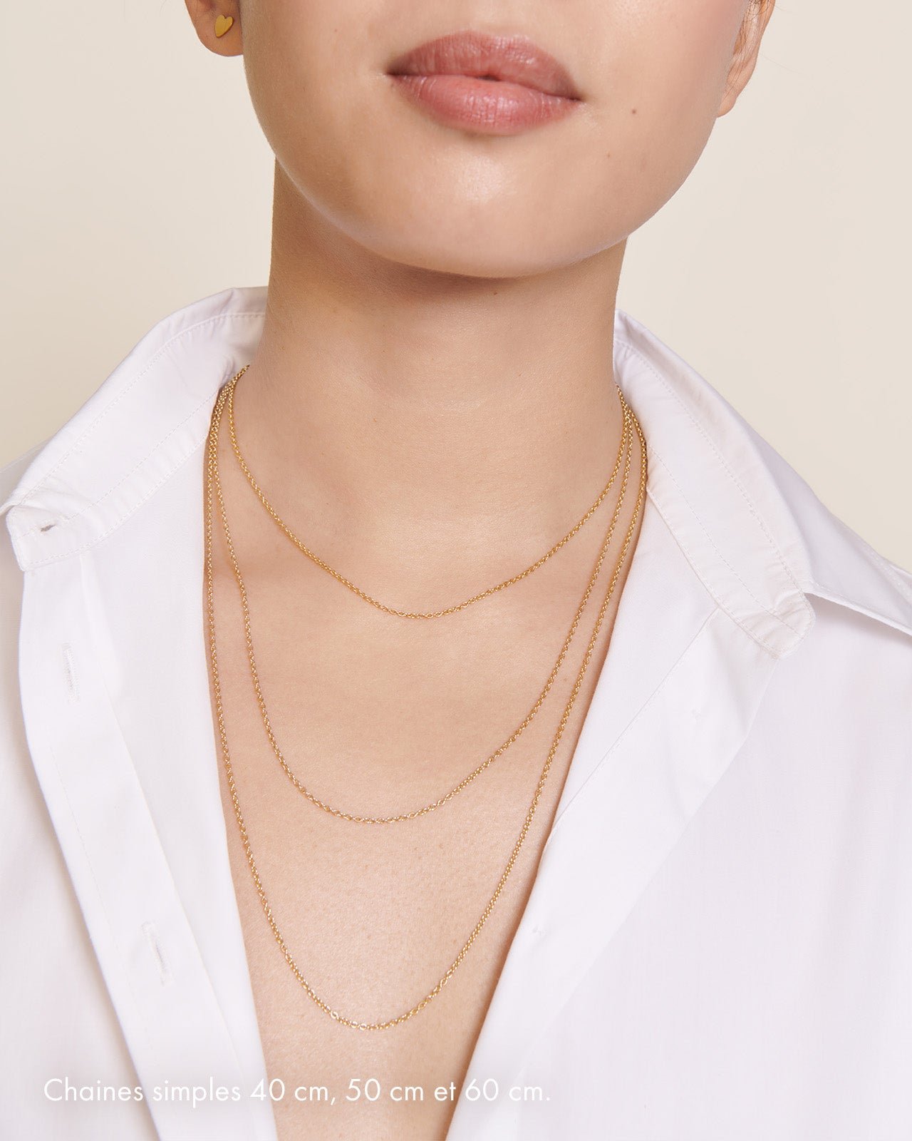 The simple gold chain necklace plated with 24-carat fine gold EMOI EMOI Golden