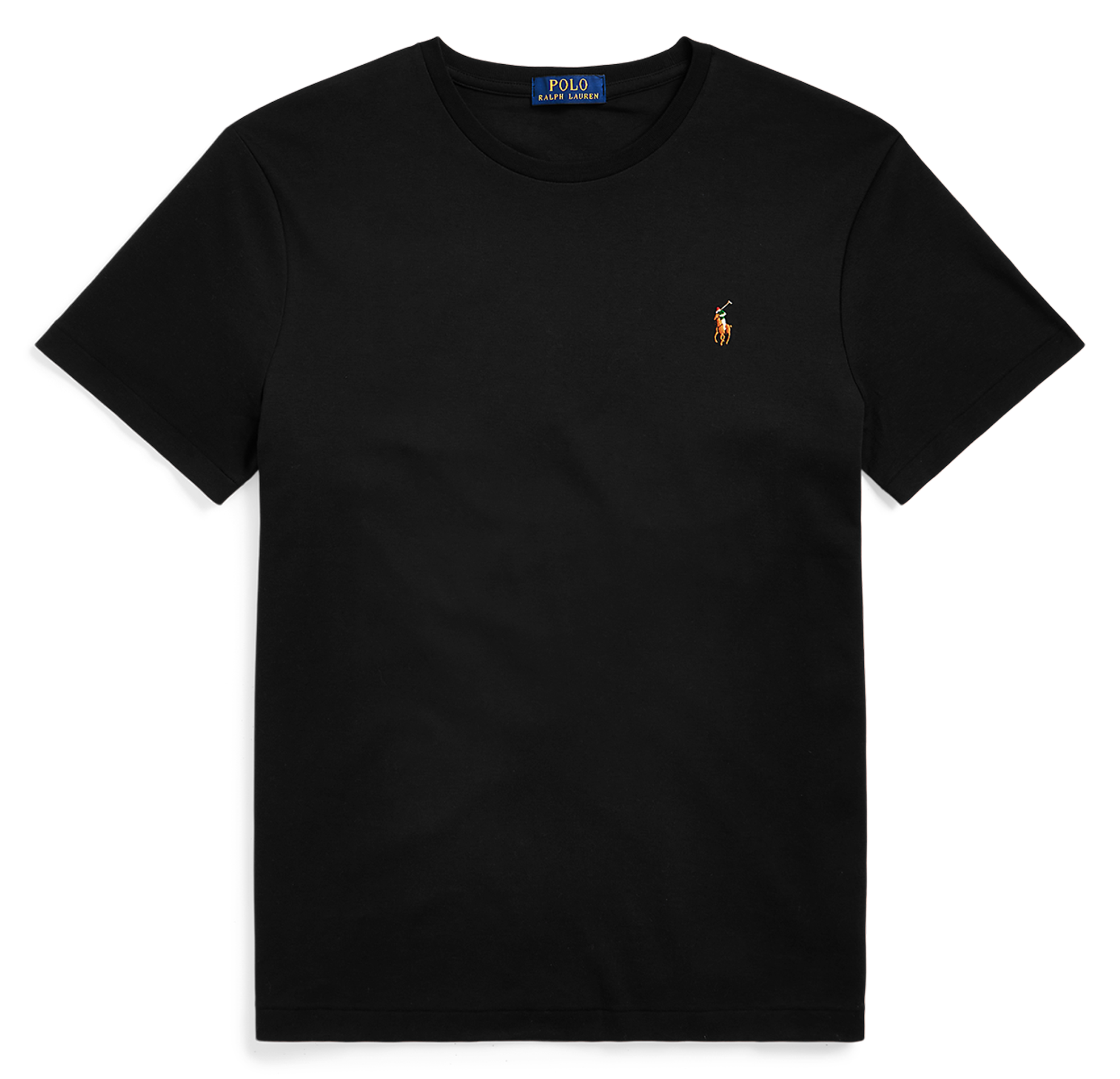 Round-neck slim-fit pima cotton T-shirt with Pony Player POLO RALPH LAUREN Black