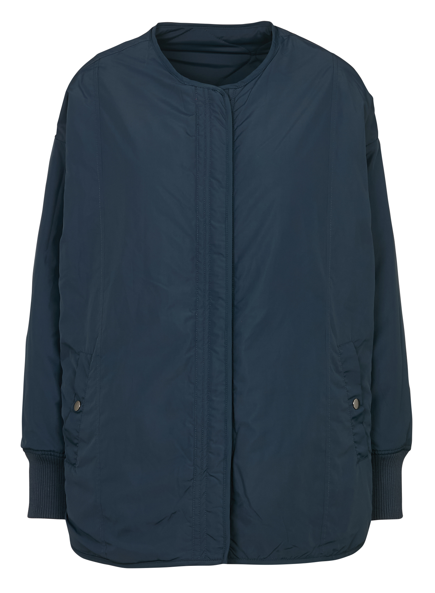 Quilted high-neck coat with hood LA FEE MARABOUTEE Blue