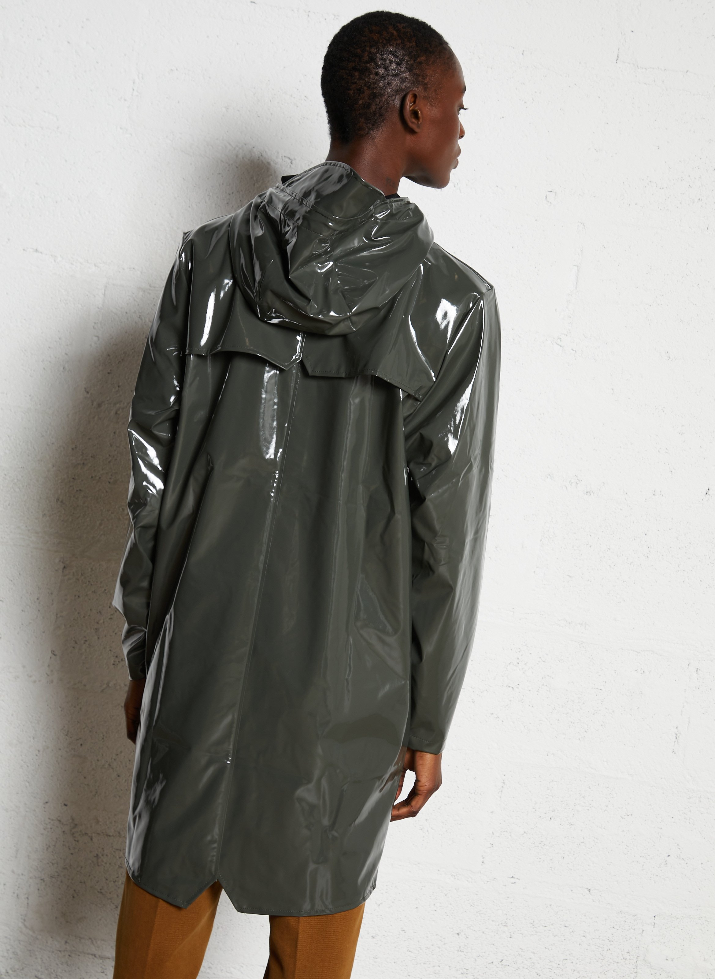 Hooded waterproof windbreaker RAINS Green