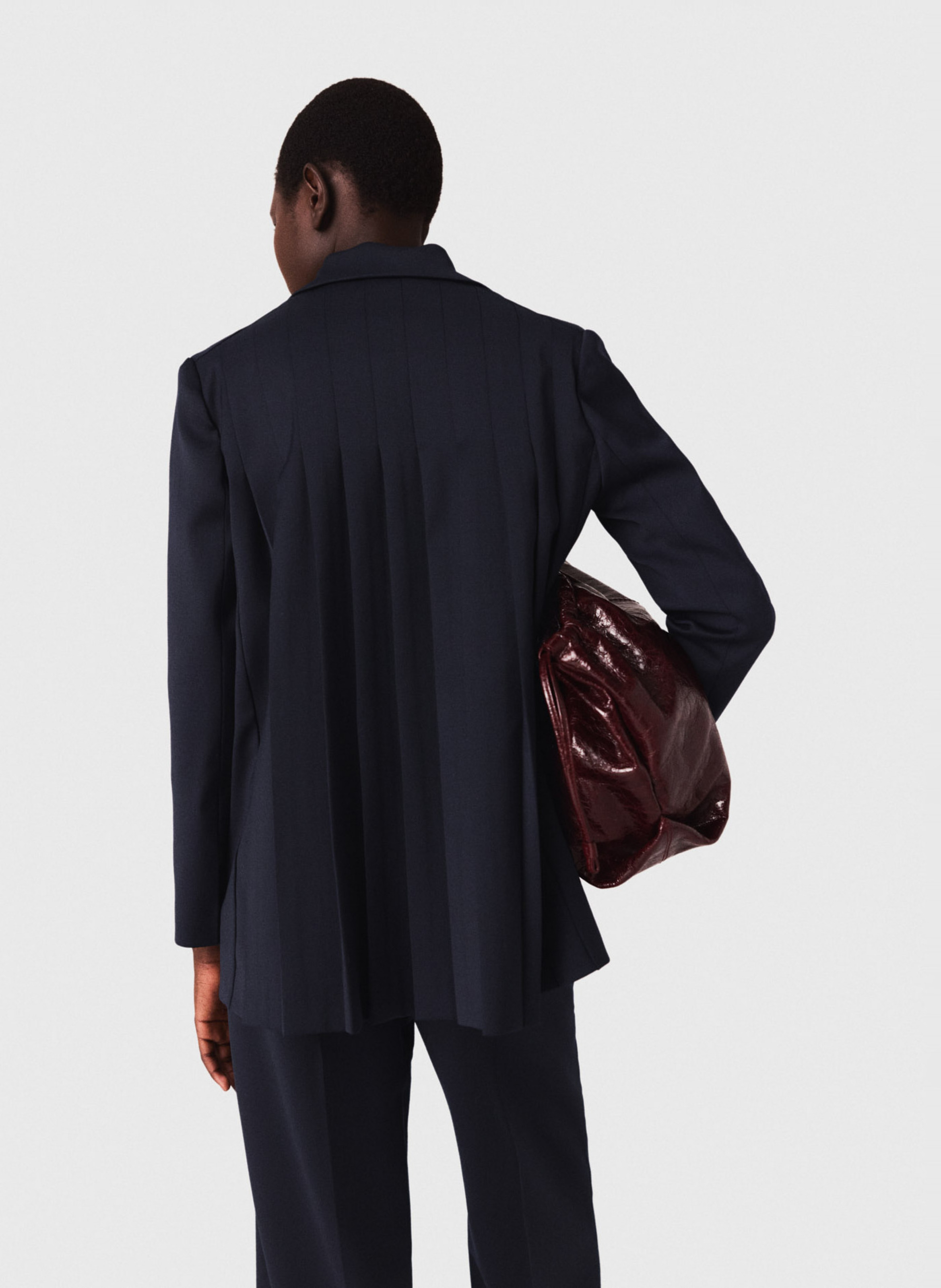 Veste tailleur ceinturée MAJE Bleu