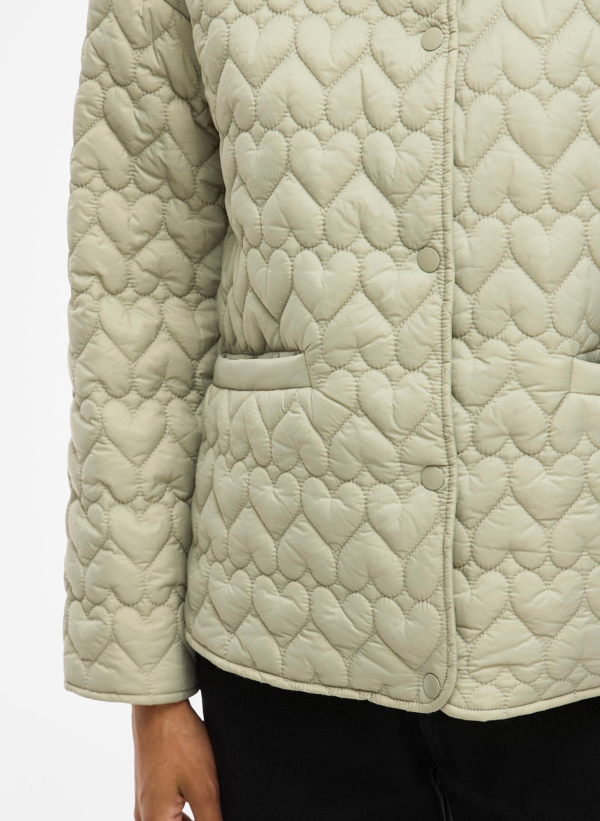 Veste col rond matellassée VILA Beige