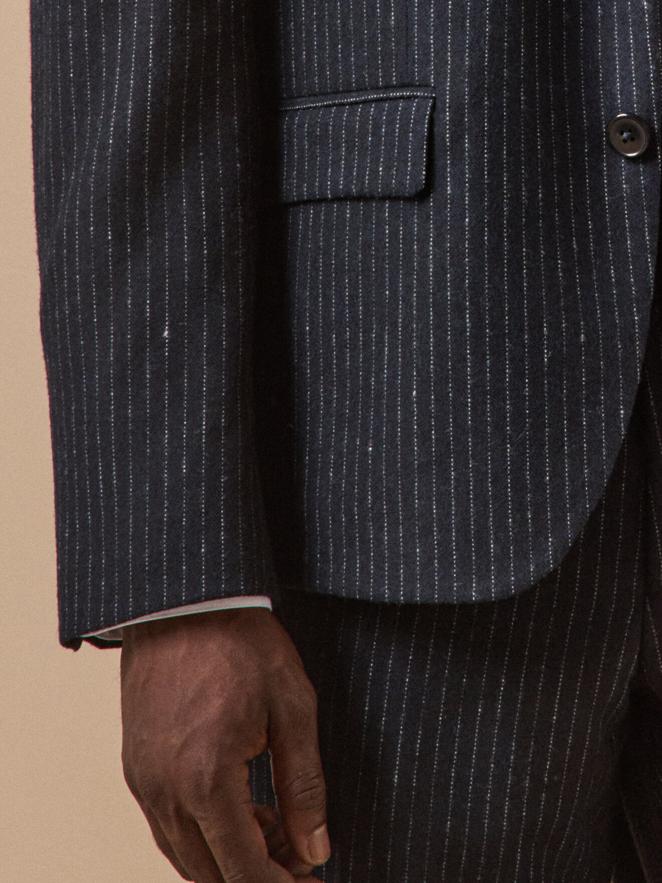 Striped wool suit jacket CYRILLUS Blue