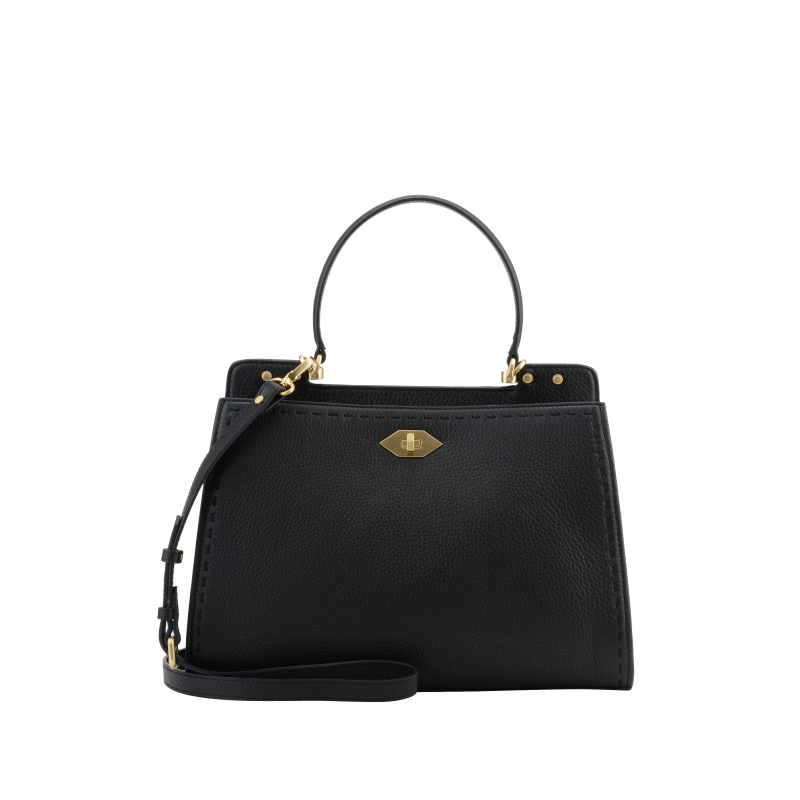 Handbag - cowhide leather POURCHET Black