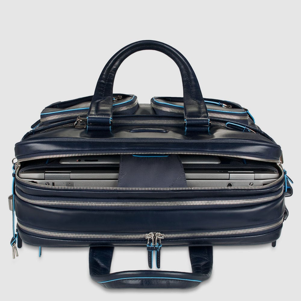 Leather messenger bag PIQUADRO Brown