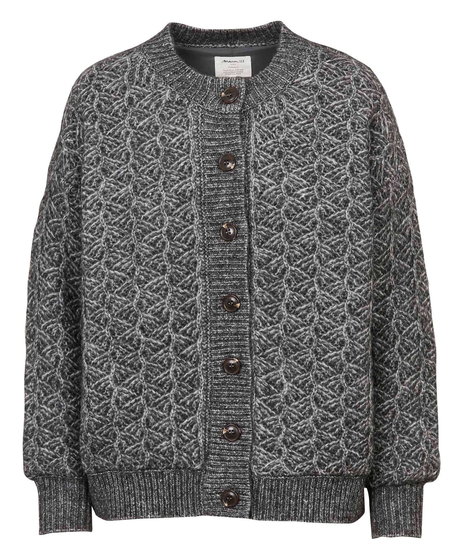 Rechte gebreide vest MAISON 123 Grijs