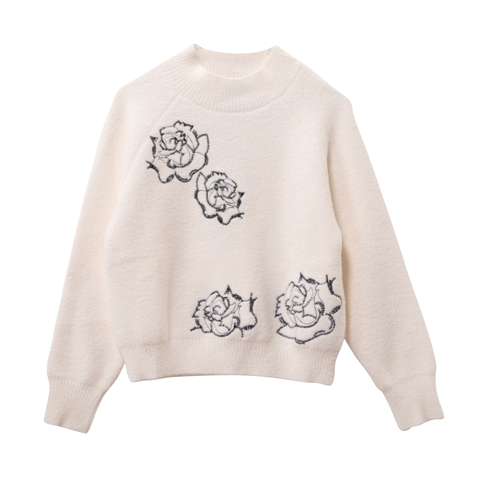 Oversized high-neck knit sweater IKKS JUNIOR White