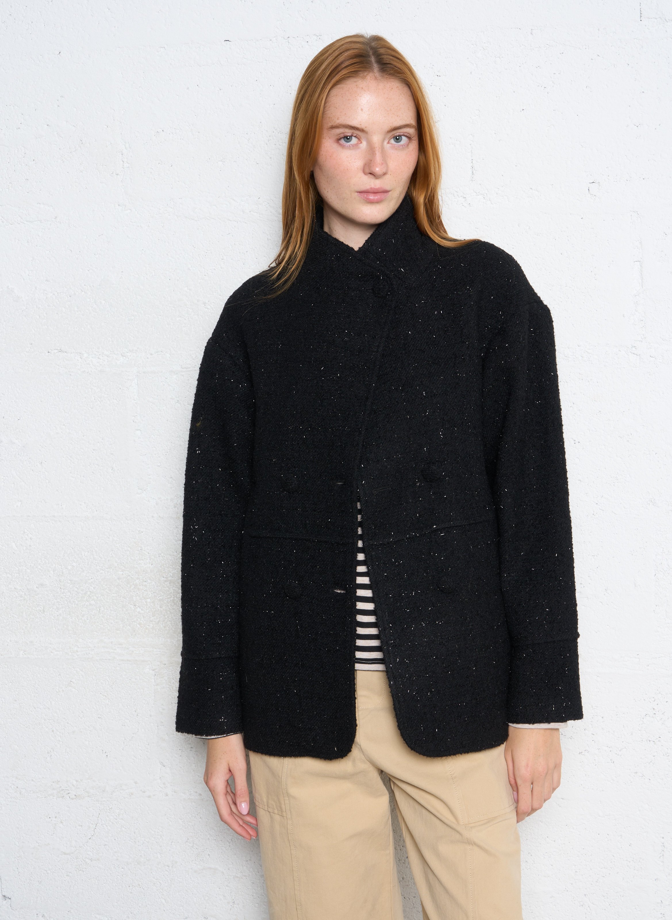 Manteau cuir d'agneau ONE STEP Noir