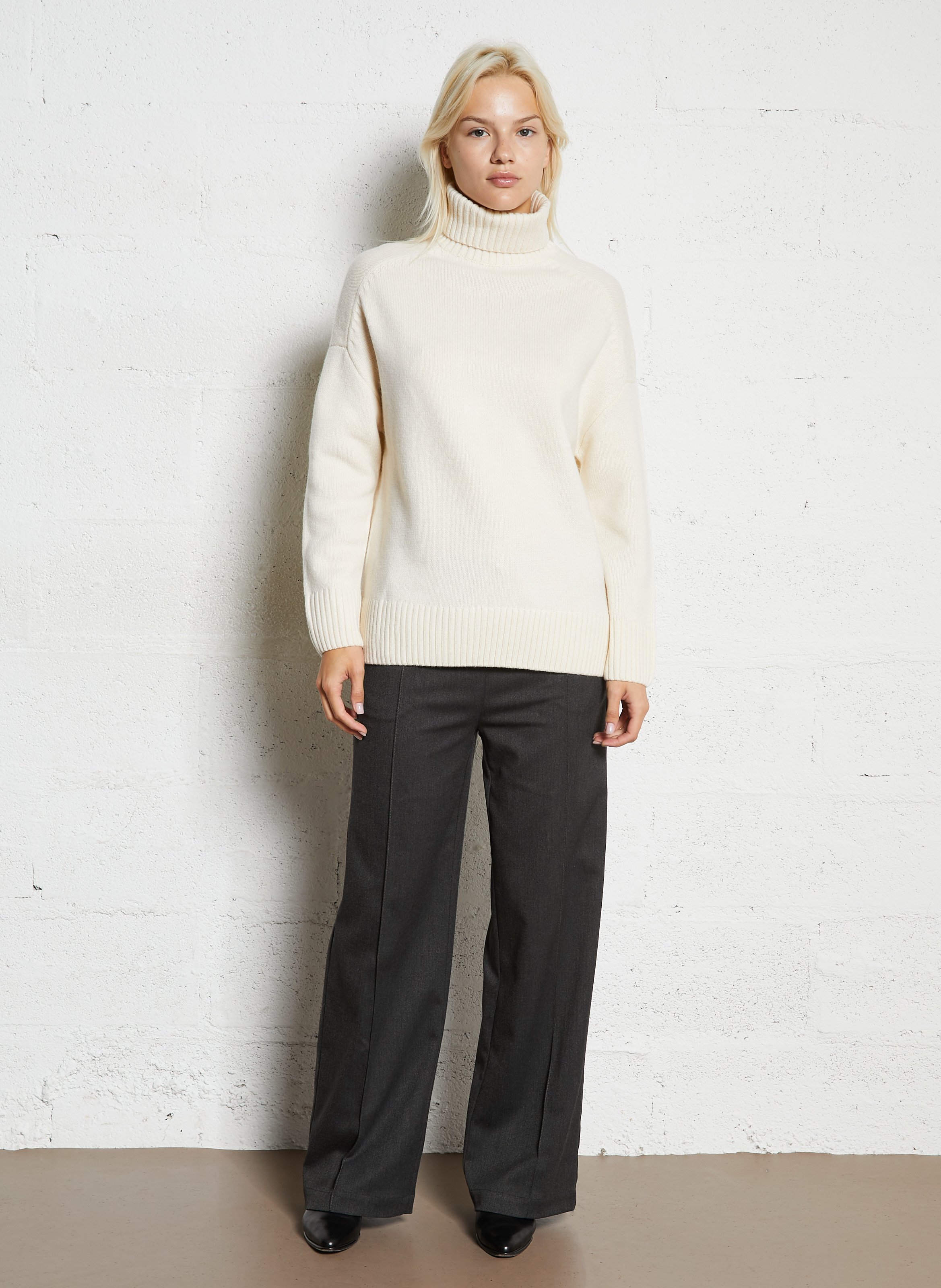 Pull col roulé en laine  SUD EXPRESS Blanc