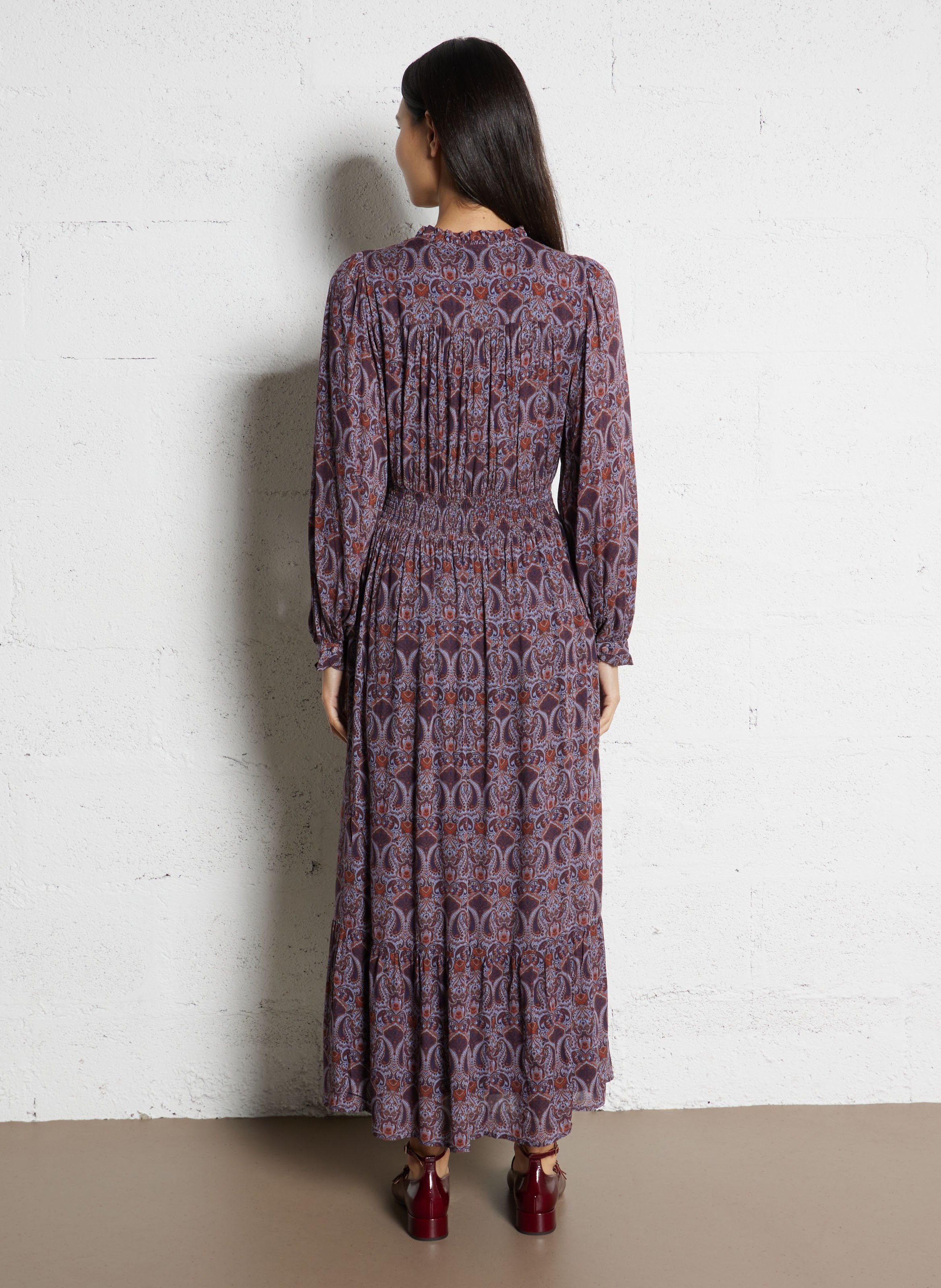 Wijd uitlopende lange jurk met patronen LA PETITE ETOILE Veelkleurig