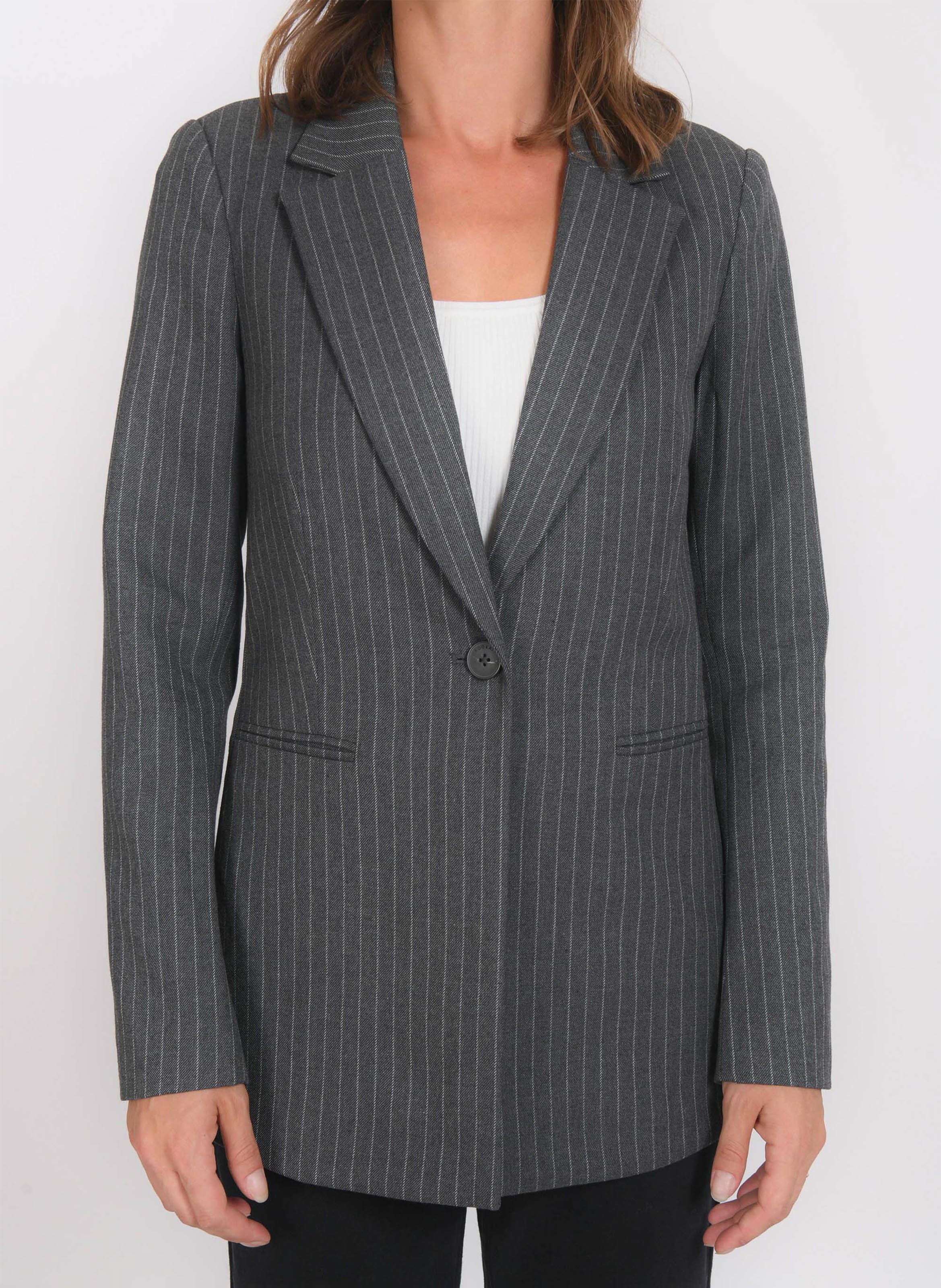 Veste droite col tailleur à rayures KOOKAI