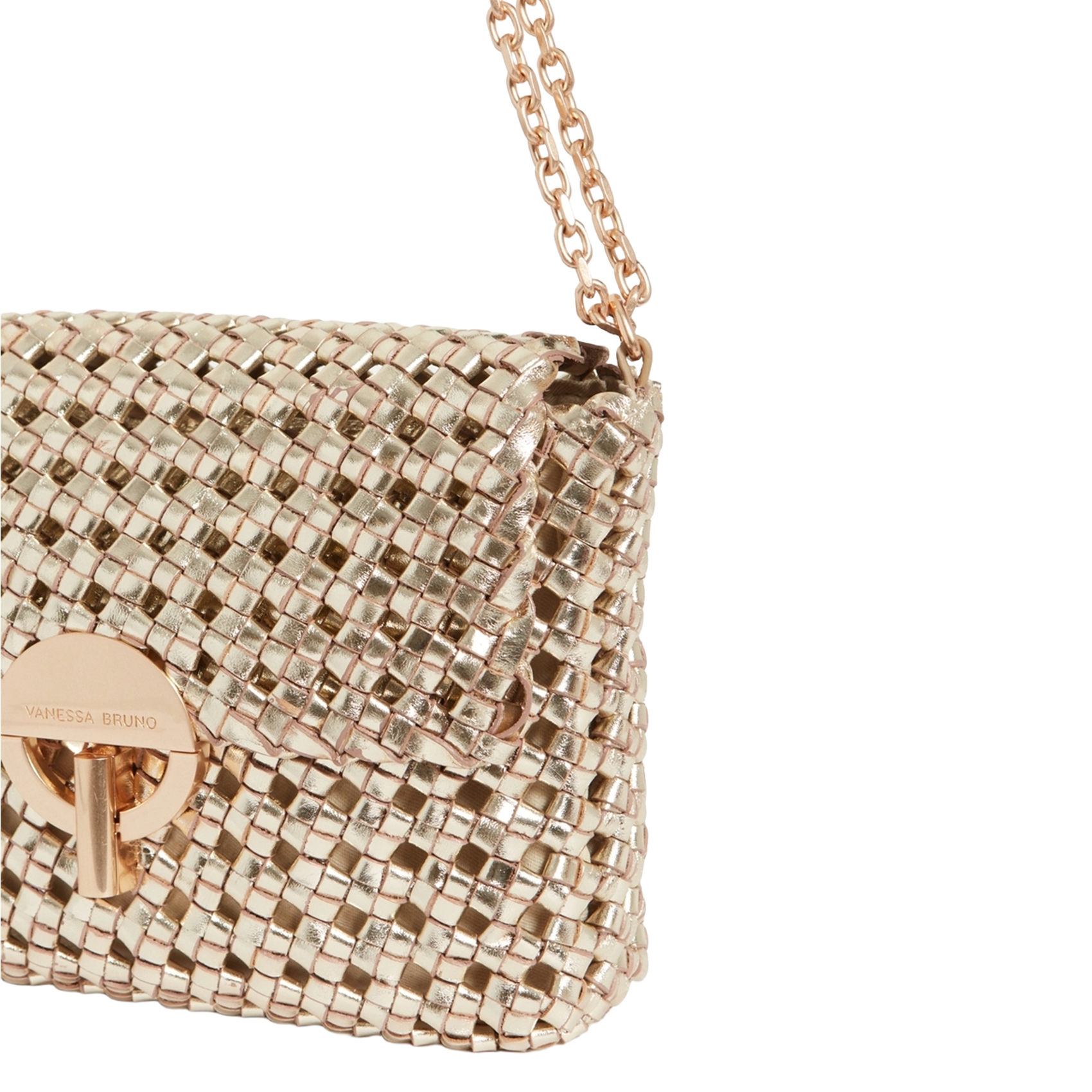 Braided leather shoulder bag VANESSA BRUNO Golden