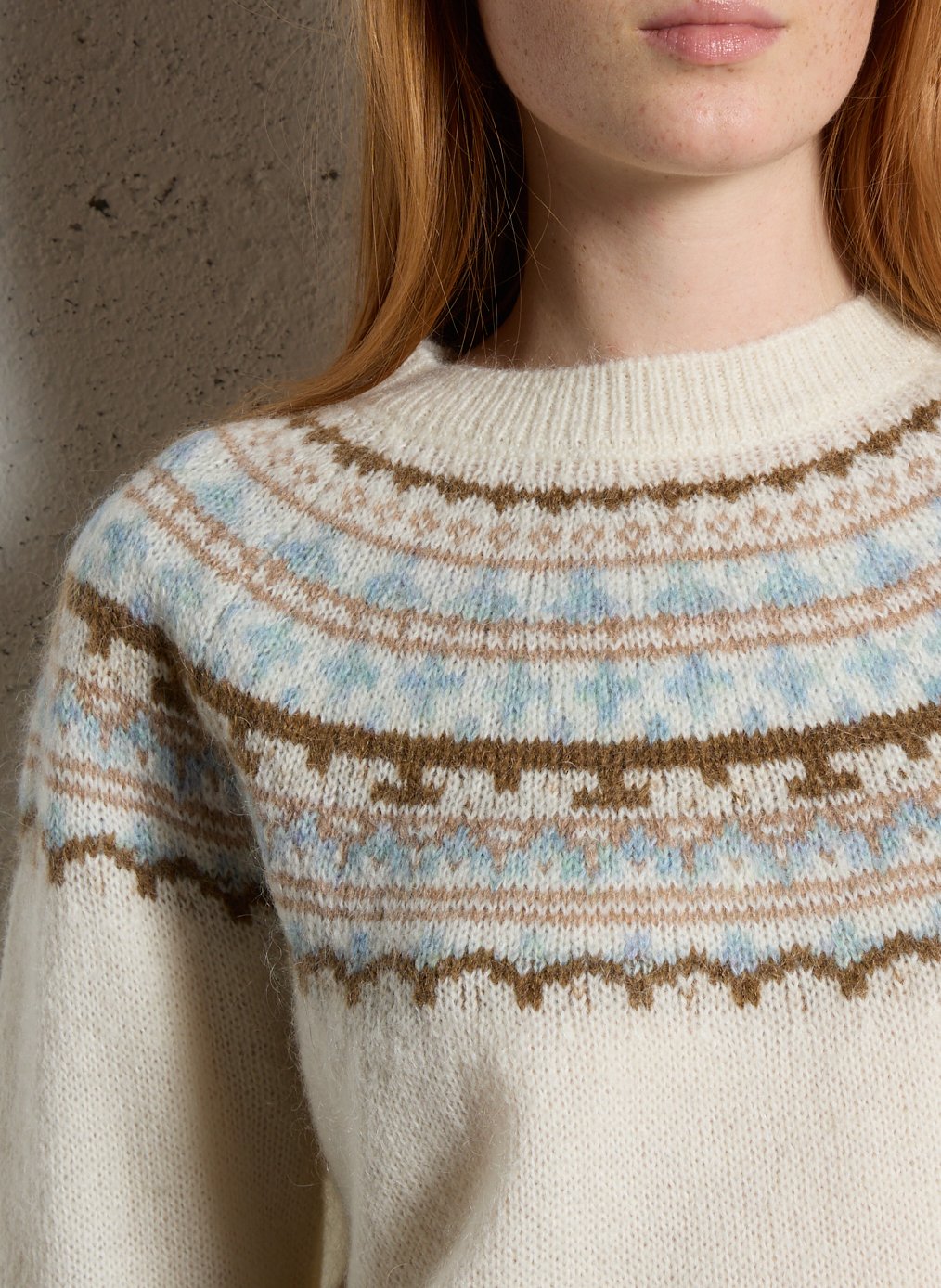 Pull oversize col rond SUD EXPRESS Blanc