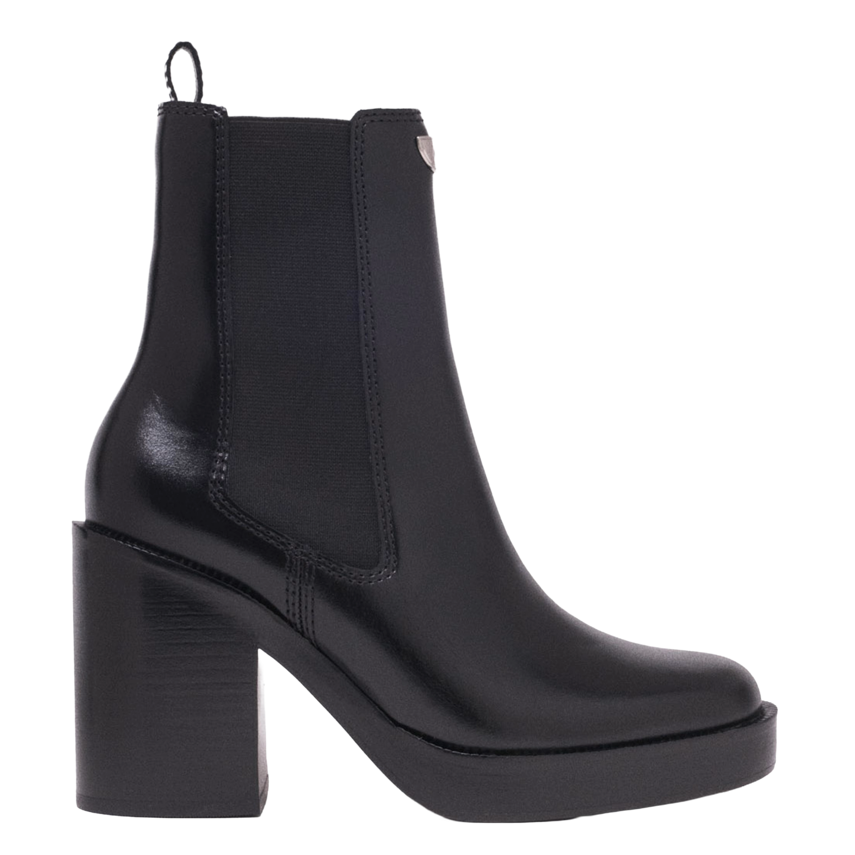 Platform leather Chelsea boots MAJE Black