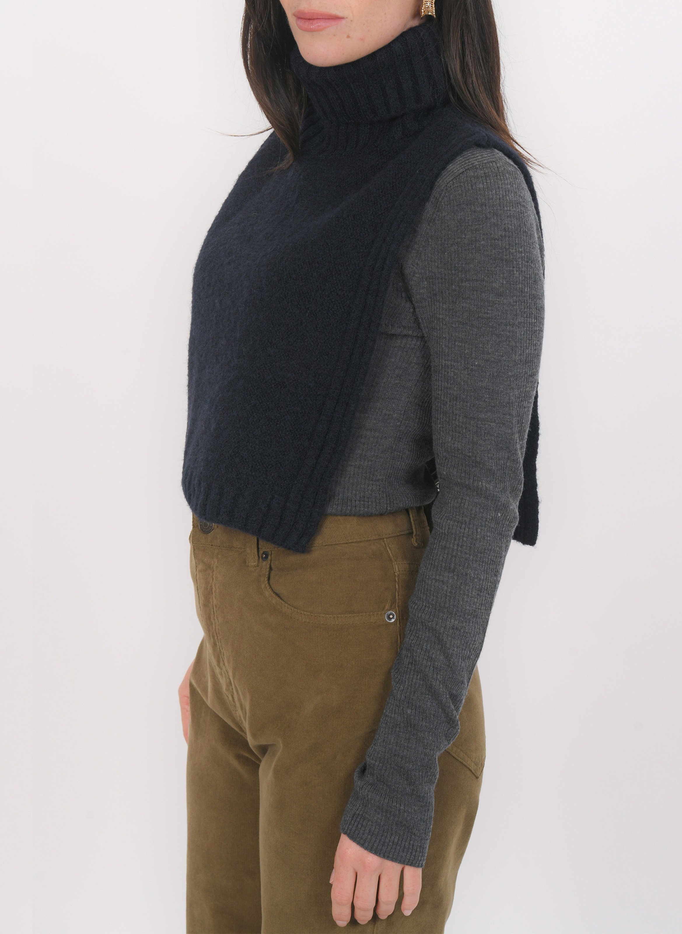 Col roulé amovible uni KOOKAI Bleu