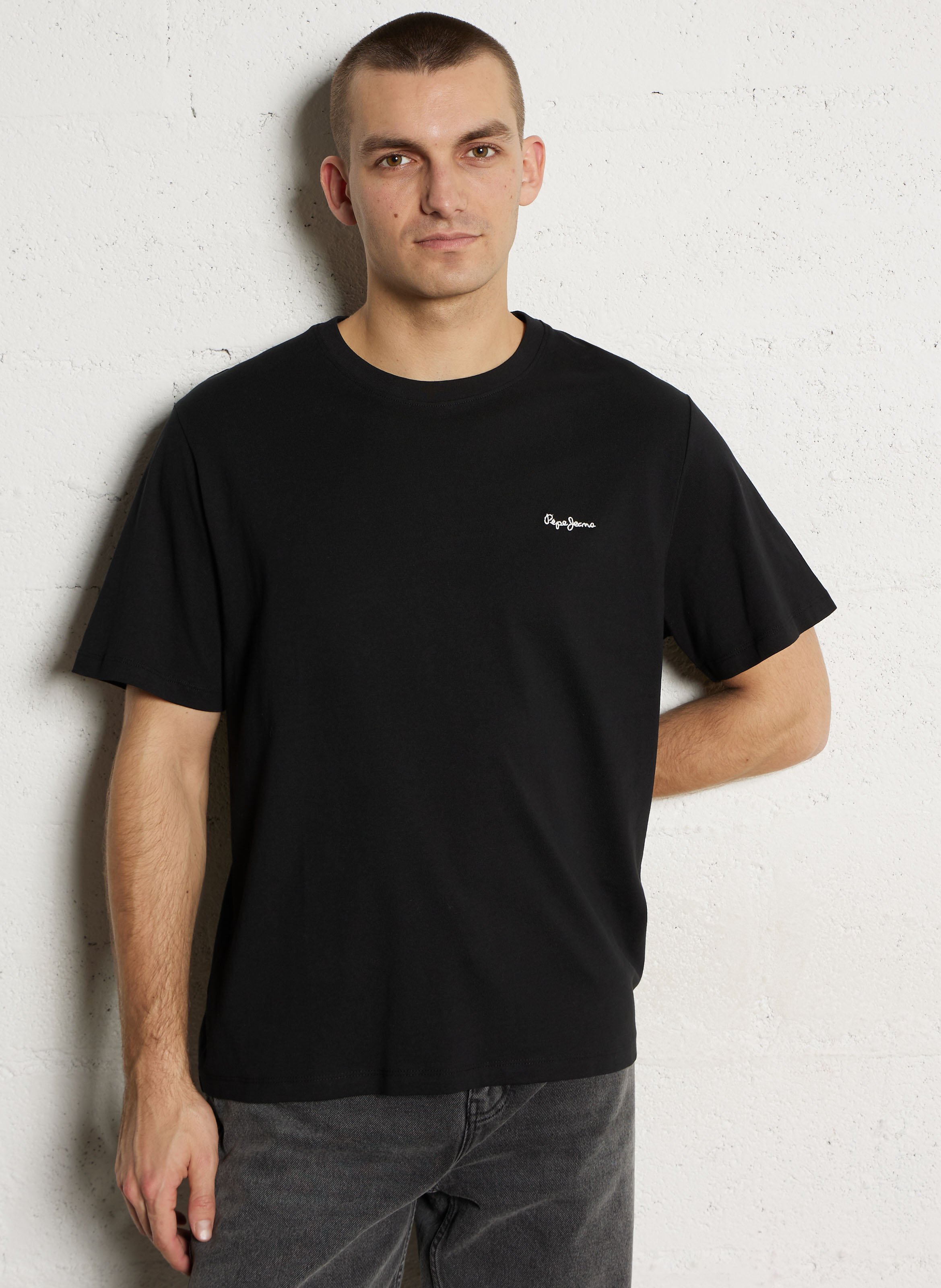 Camiseta de algodón cuello redondo PEPE JEANS