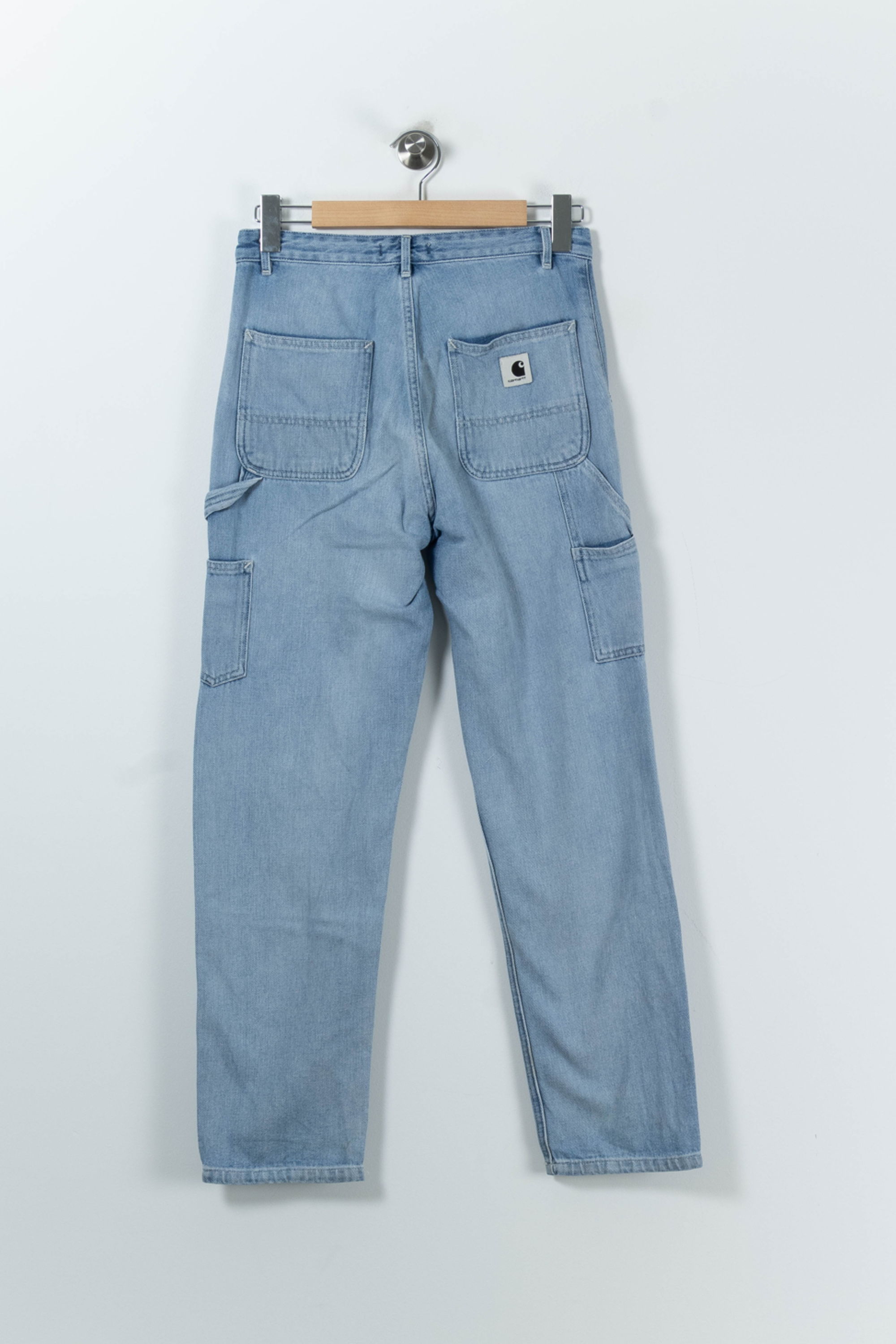 Cropped slim jeans with studs CARHARTT - SECONDE MAIN Blue