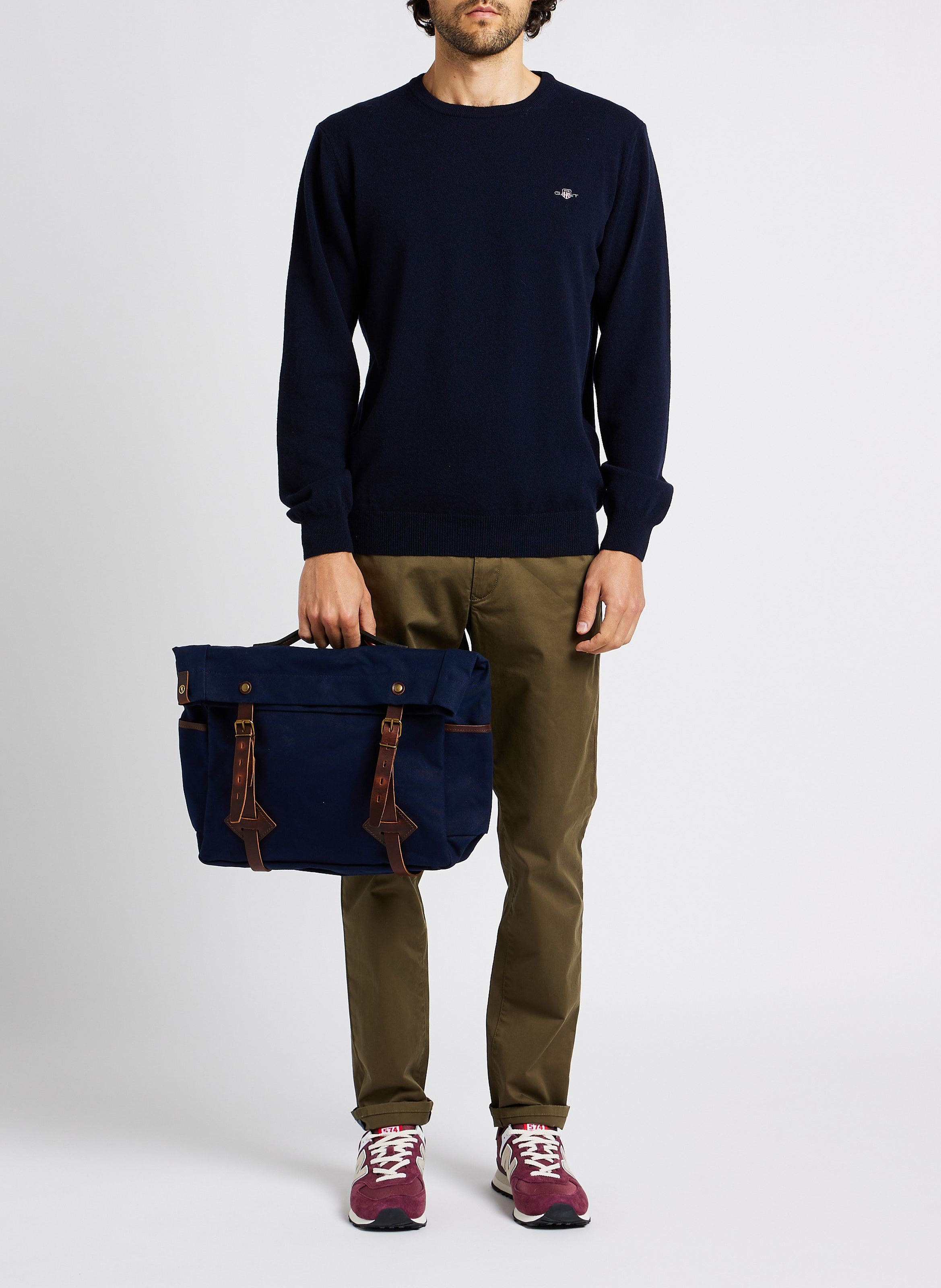 Straight-cut wool sweater GANT Blue