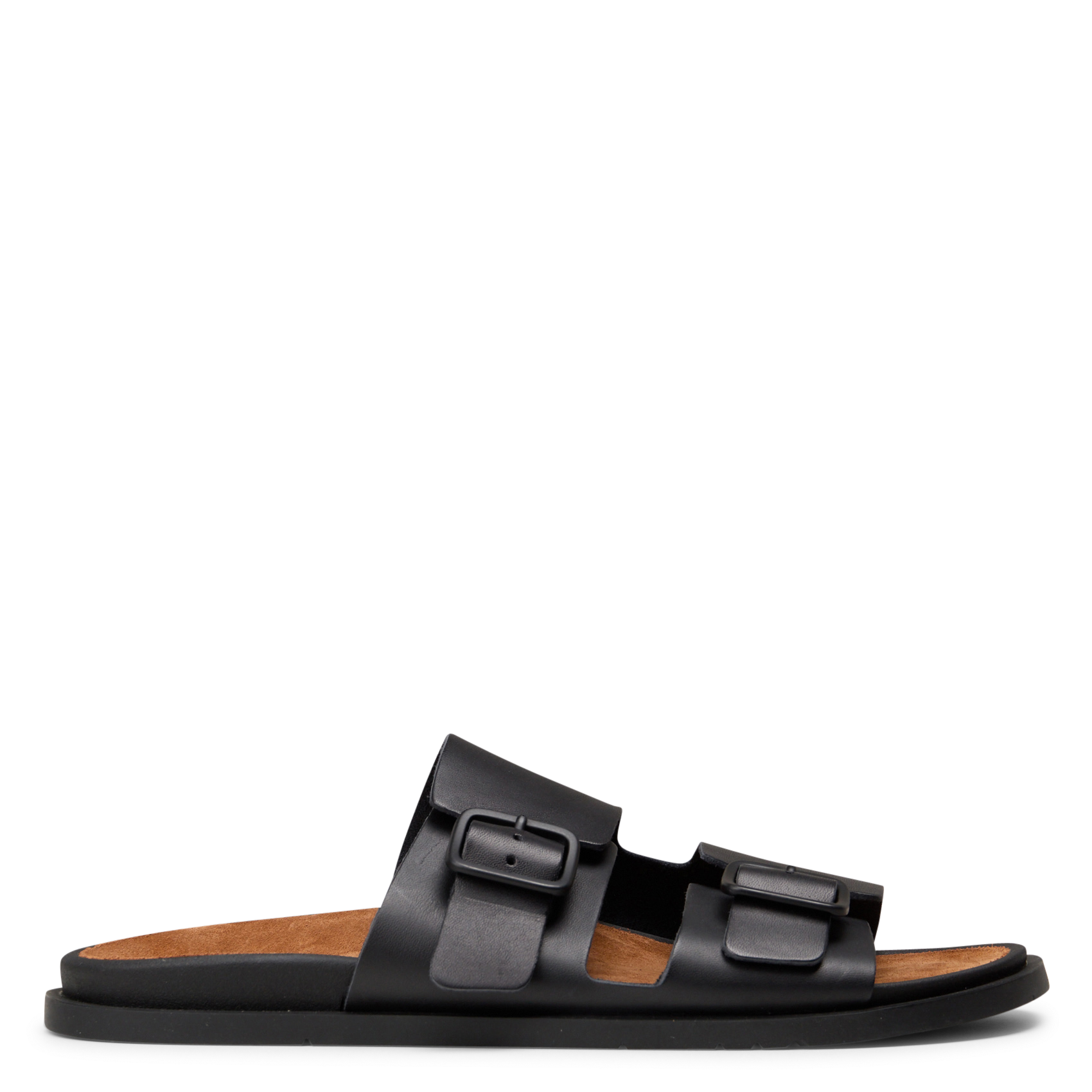<sandals>Leather flat sandals</sandals> CAMPER Black