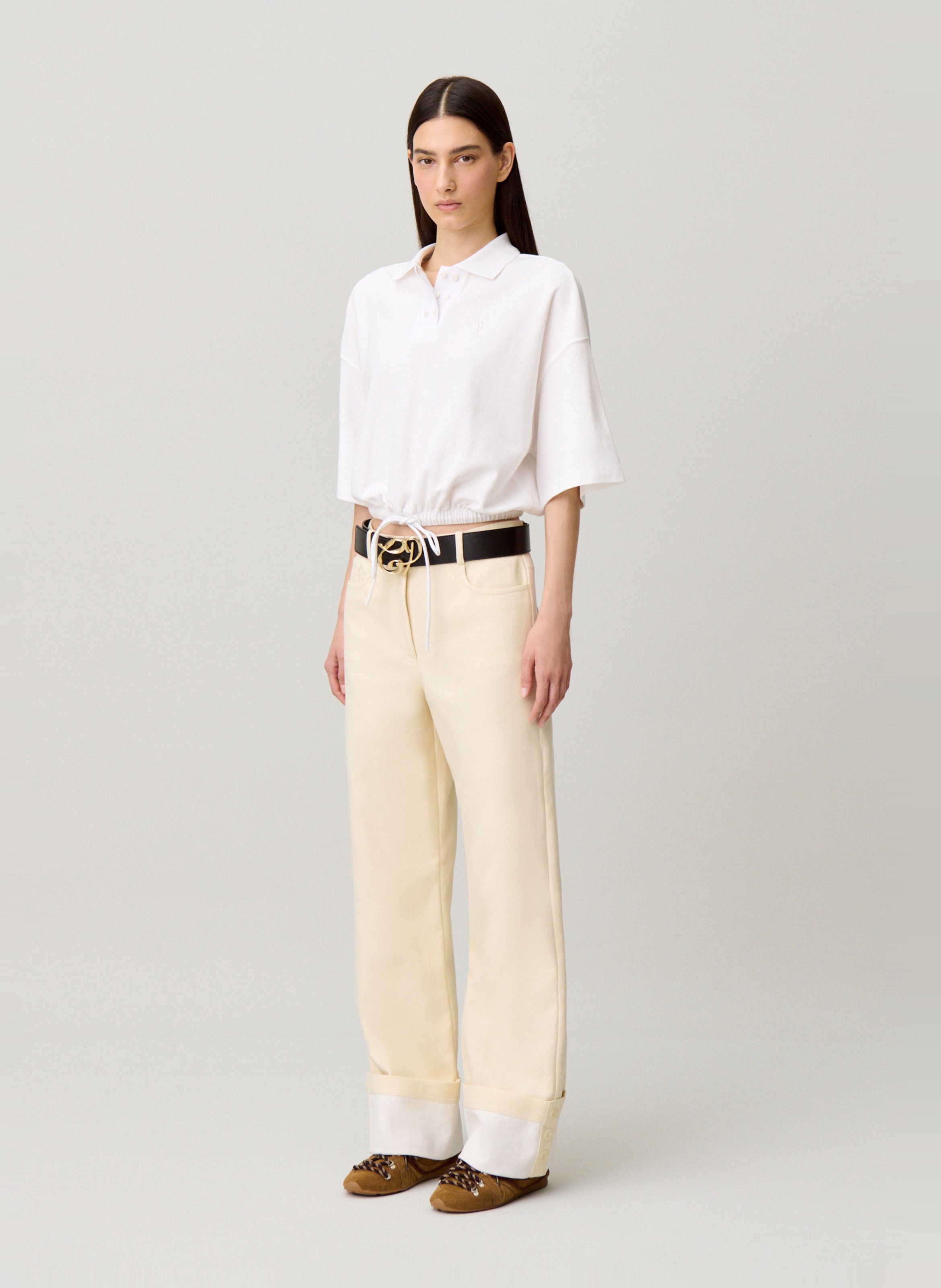 Jean droit en coton CLAUDIE PIERLOT Beige