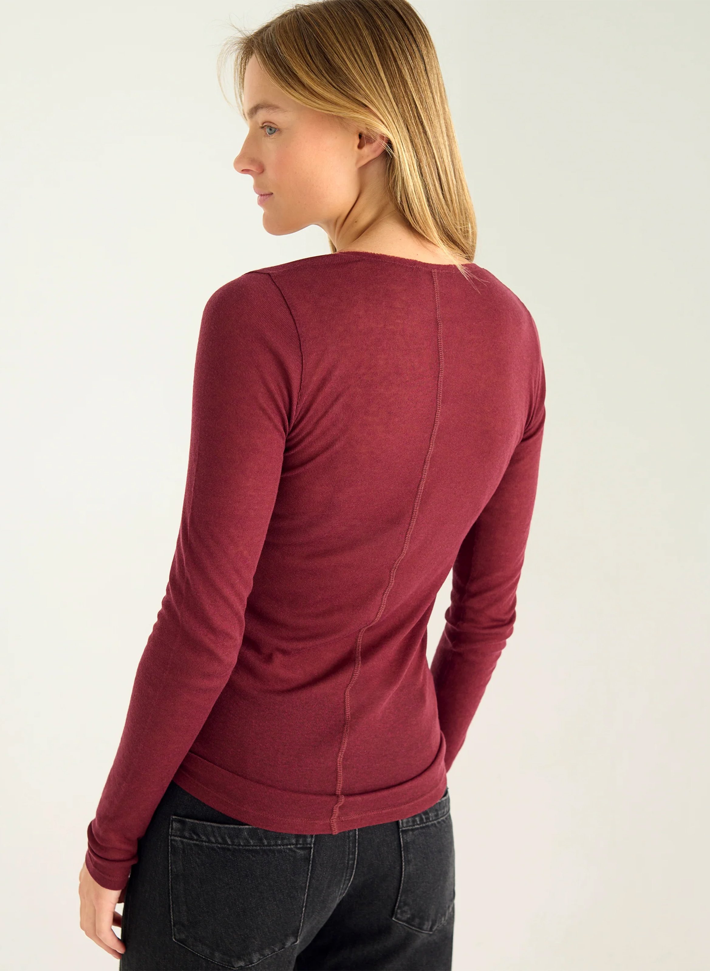 Tee-shirt manches longues uni ACOTE Rouge