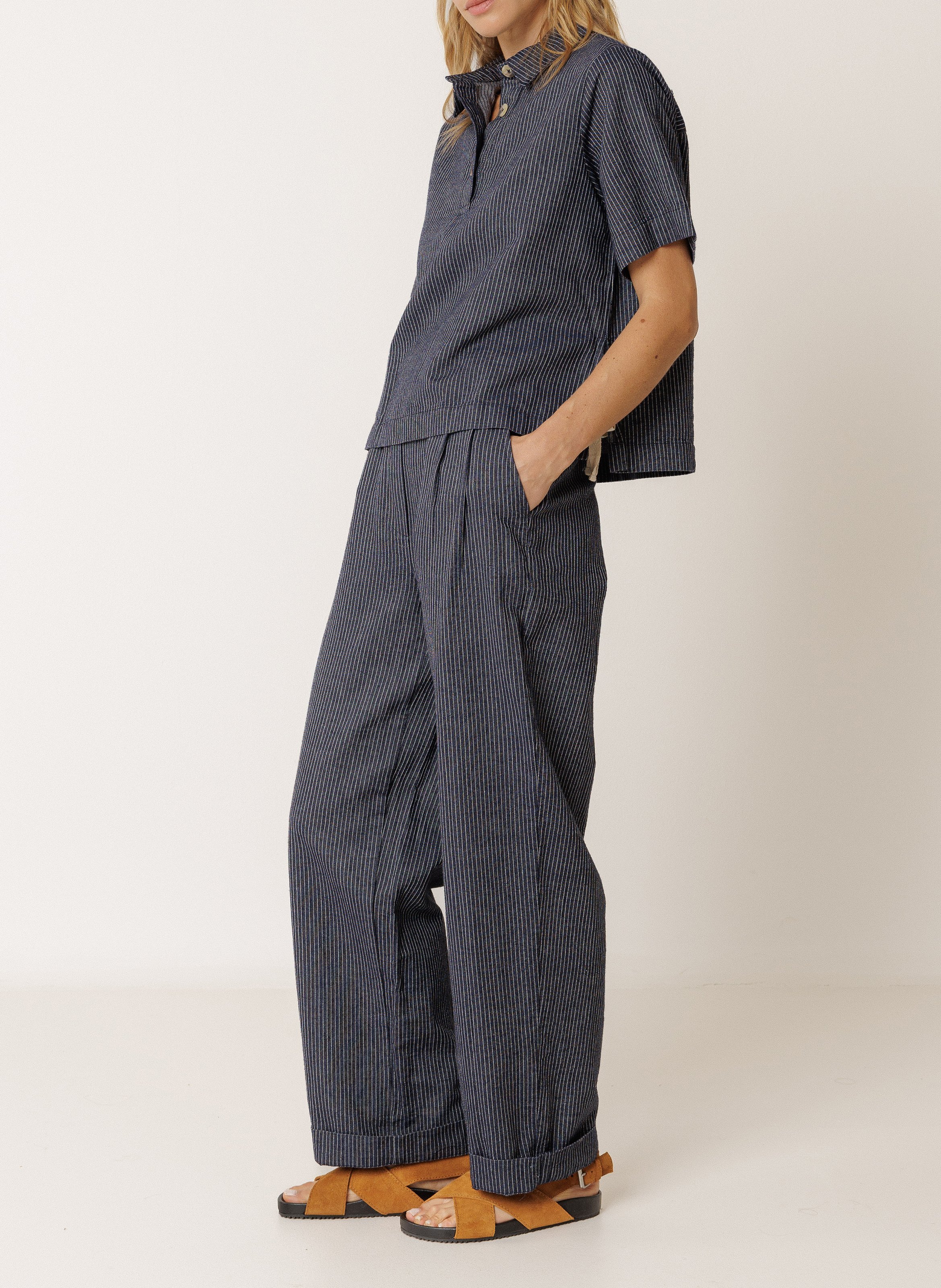 Polo-Shirt aus Bio-Baumwolle INDI & COLD Blau