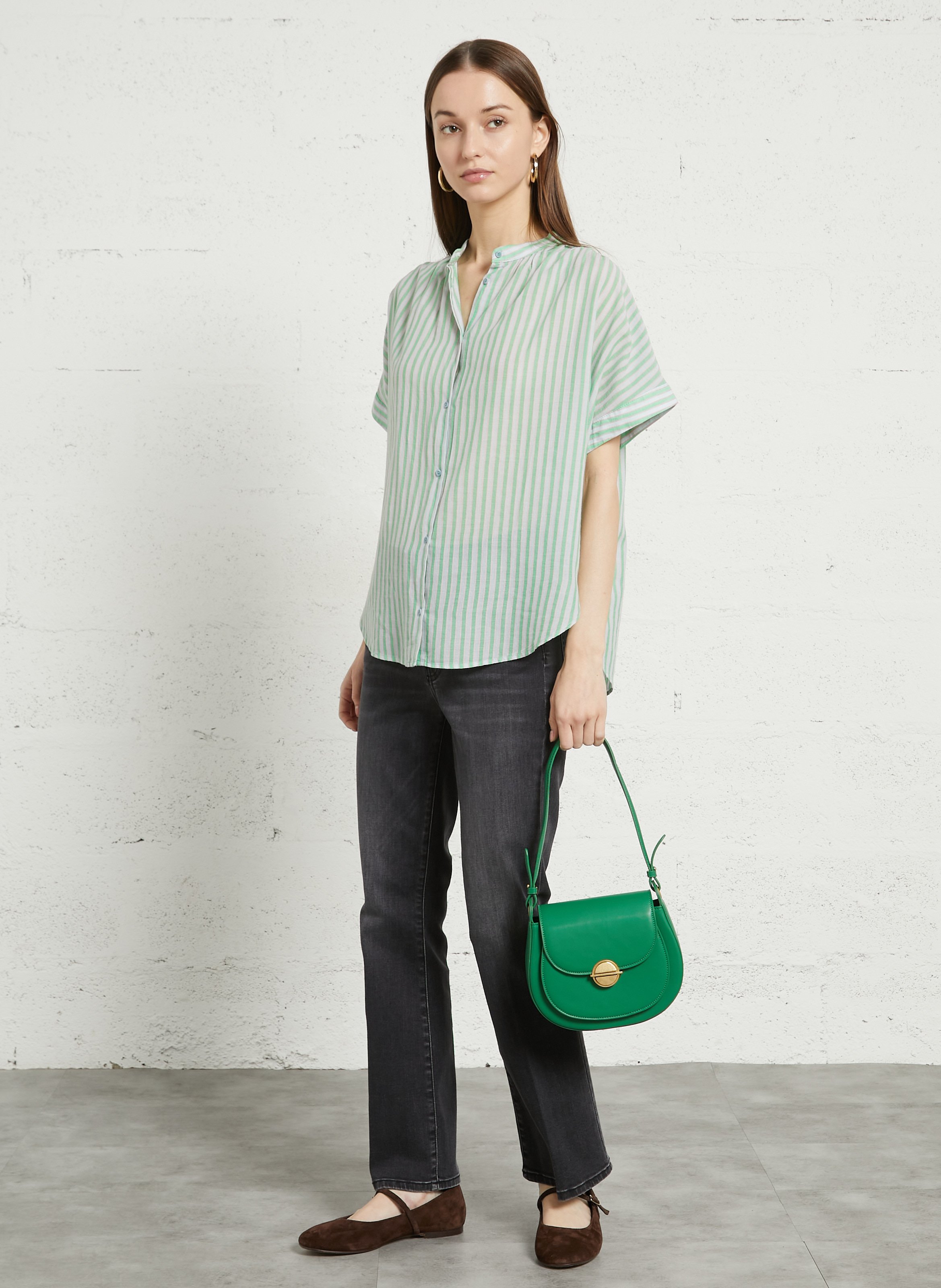 Sac bandoulière en cuir AU PRINTEMPS PARIS Vert