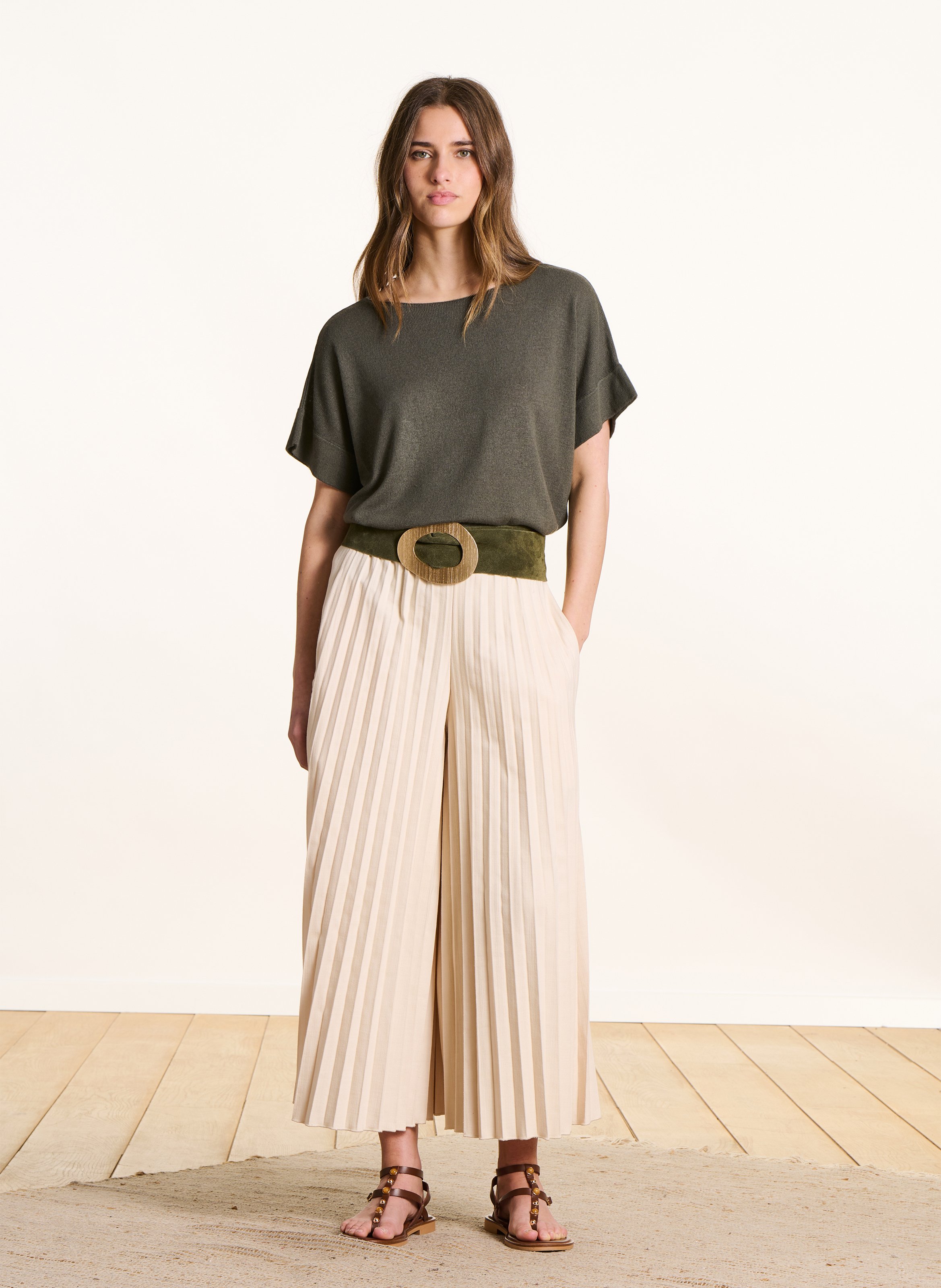 Pull oversize col bateau  LA FEE MARABOUTEE Vert