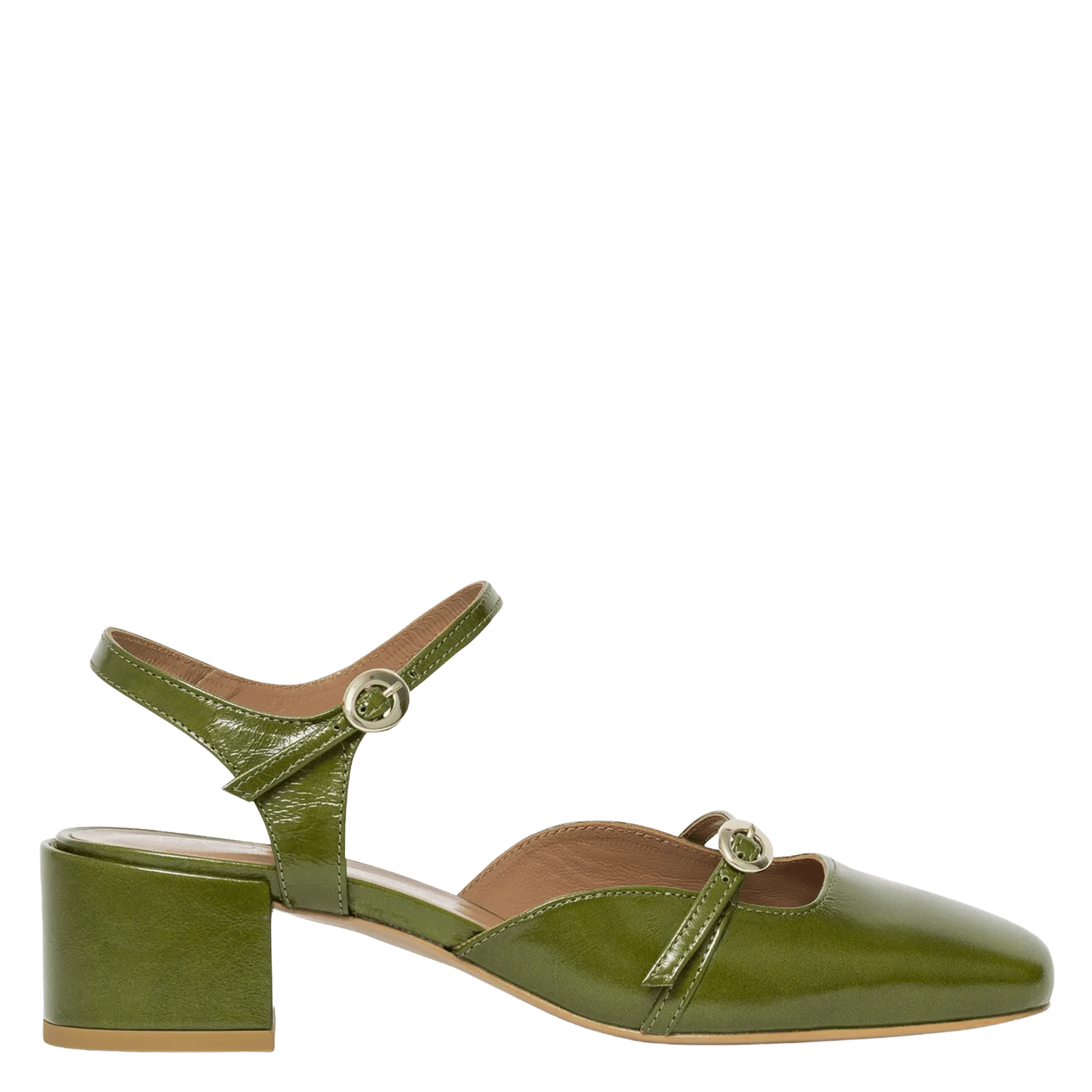 Halfhoge, leren sandalen BOCAGE Groen