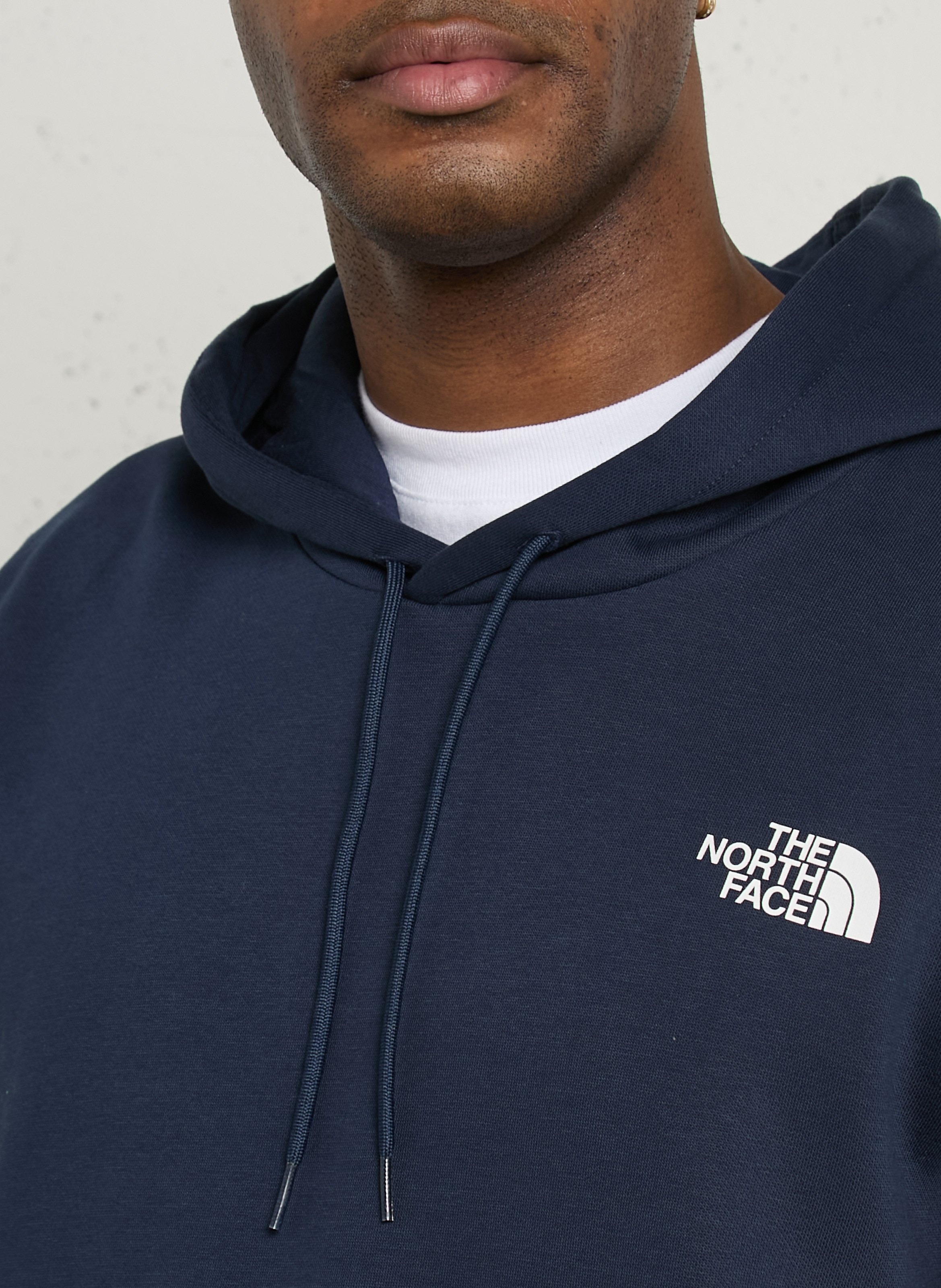 Straight hooded sweatshirt screen printed in blended cotton THE NORTH FACE Blue