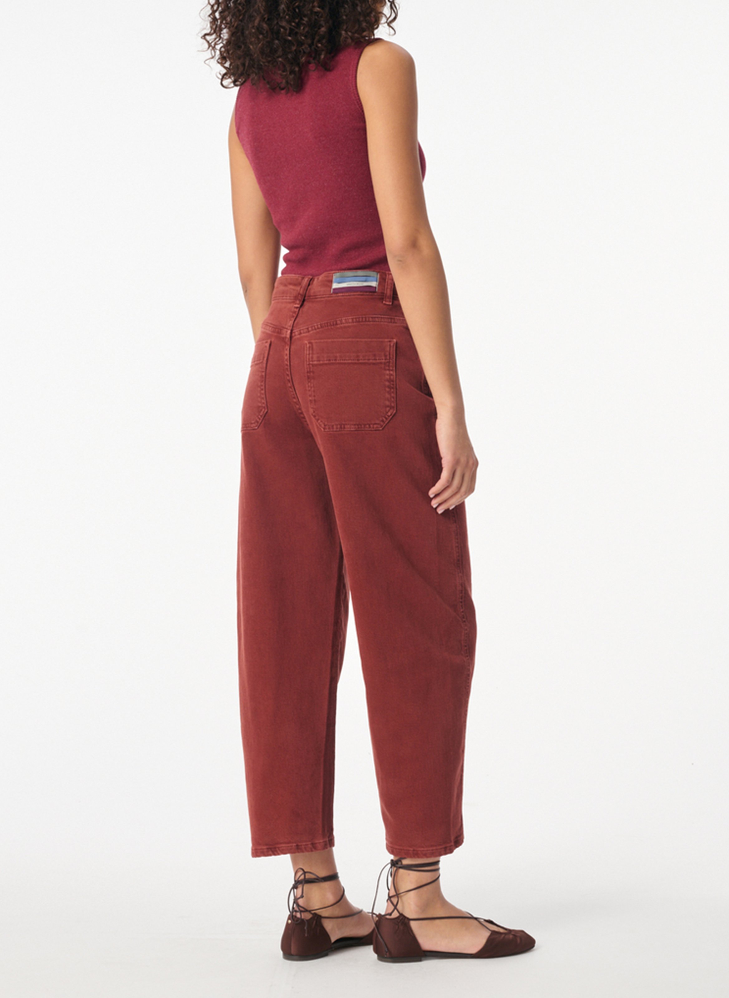 Jean boyfriend en coton stretch  VANESSA BRUNO Rouge