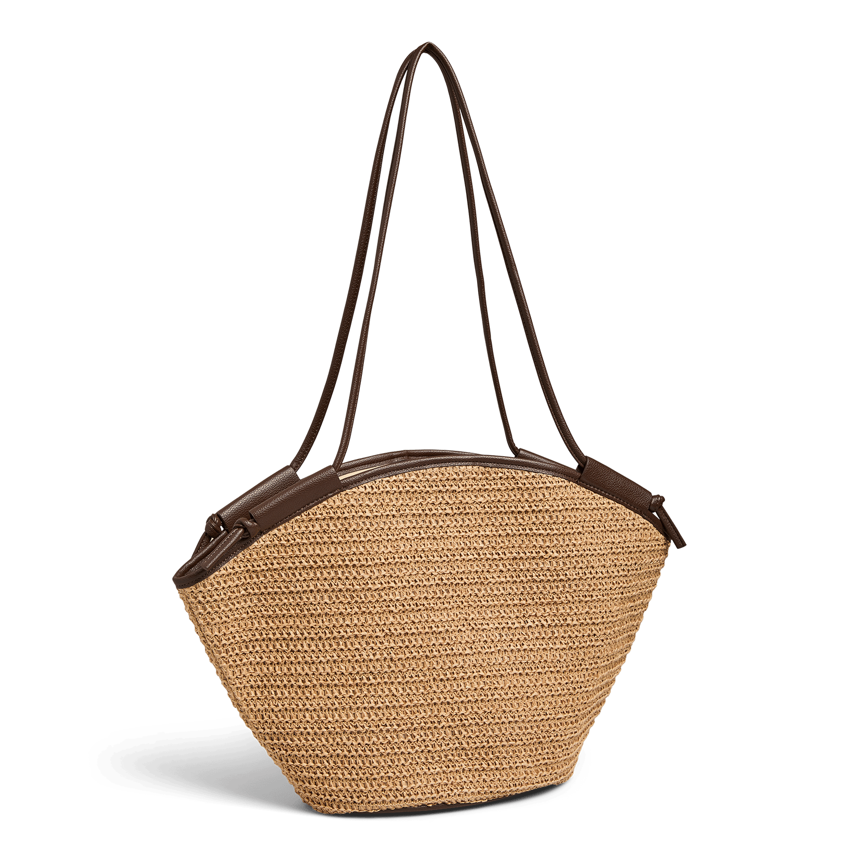 Rieten shopper PIECES Groen