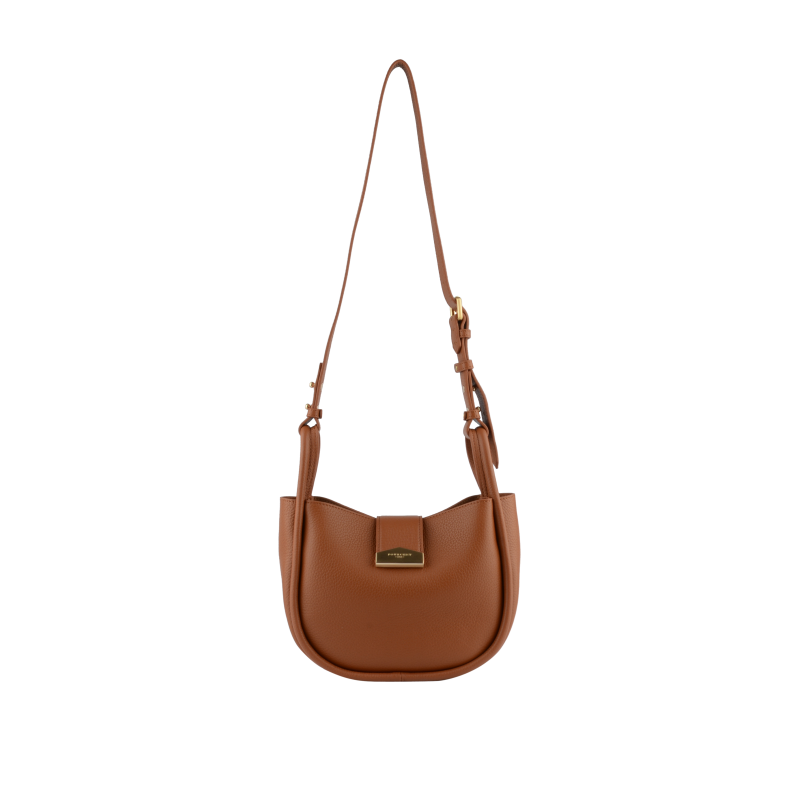 Calfskin leather shoulder bag Brown