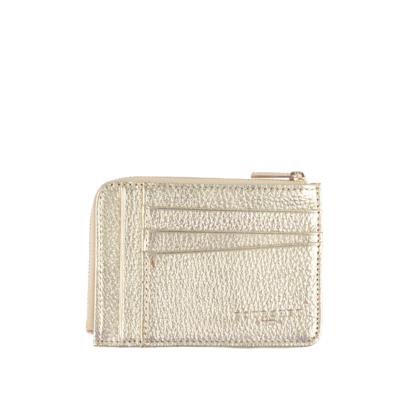 Portefeuille en cuir de vachette Doré