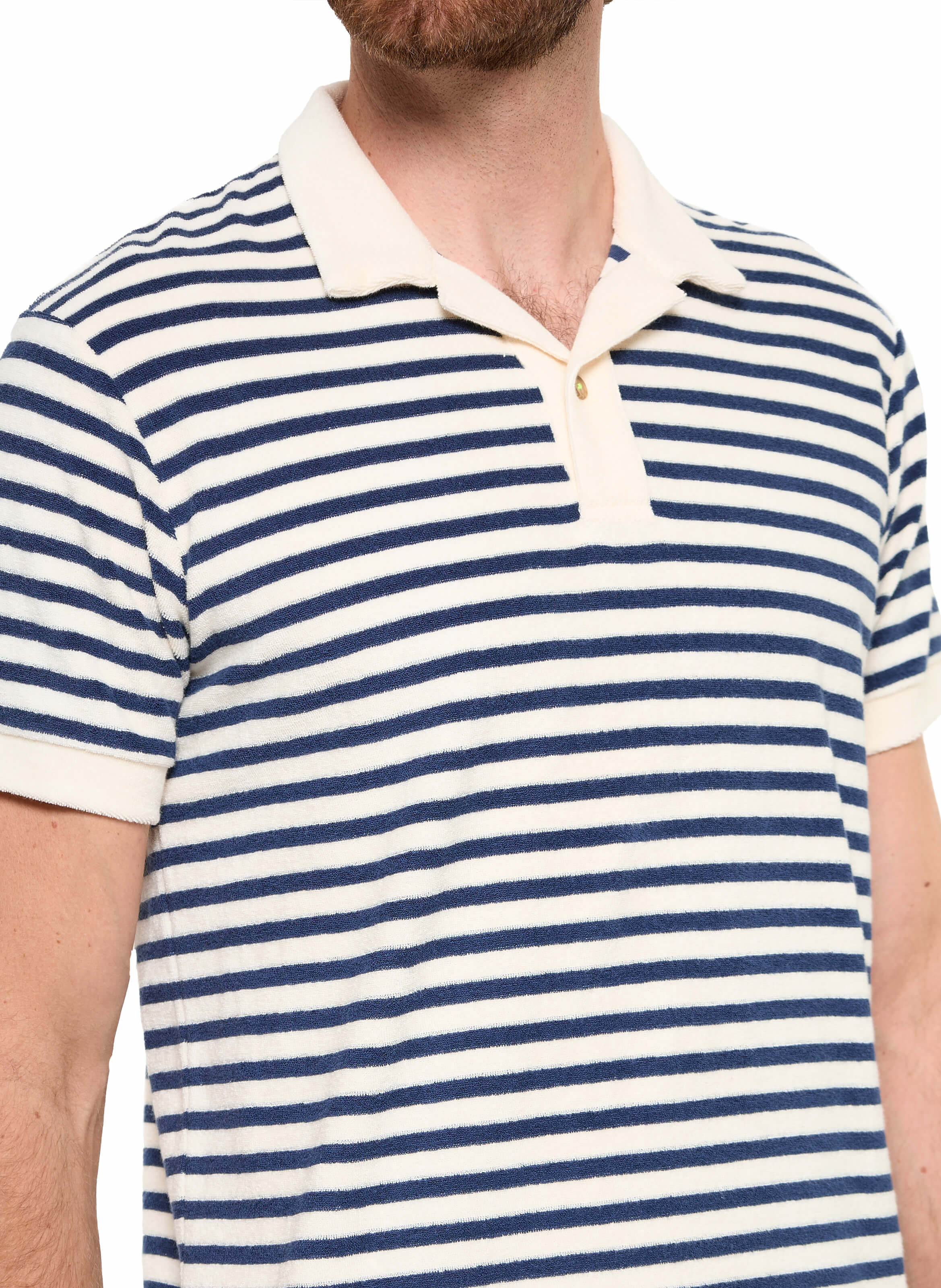 Striped terry cloth polo GILI'S White