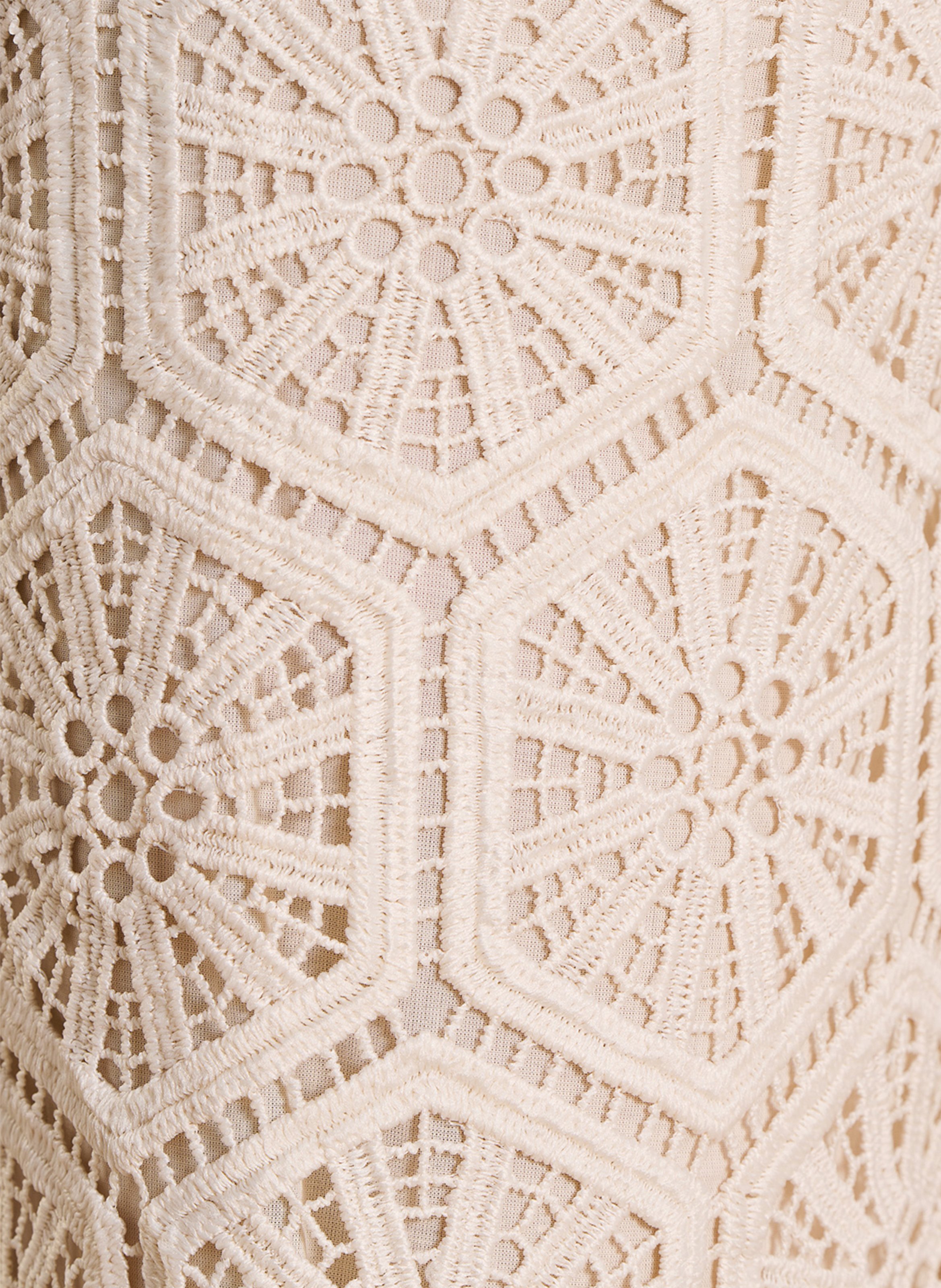 Pantalon large en dentelle LA FEE MARABOUTEE Blanc