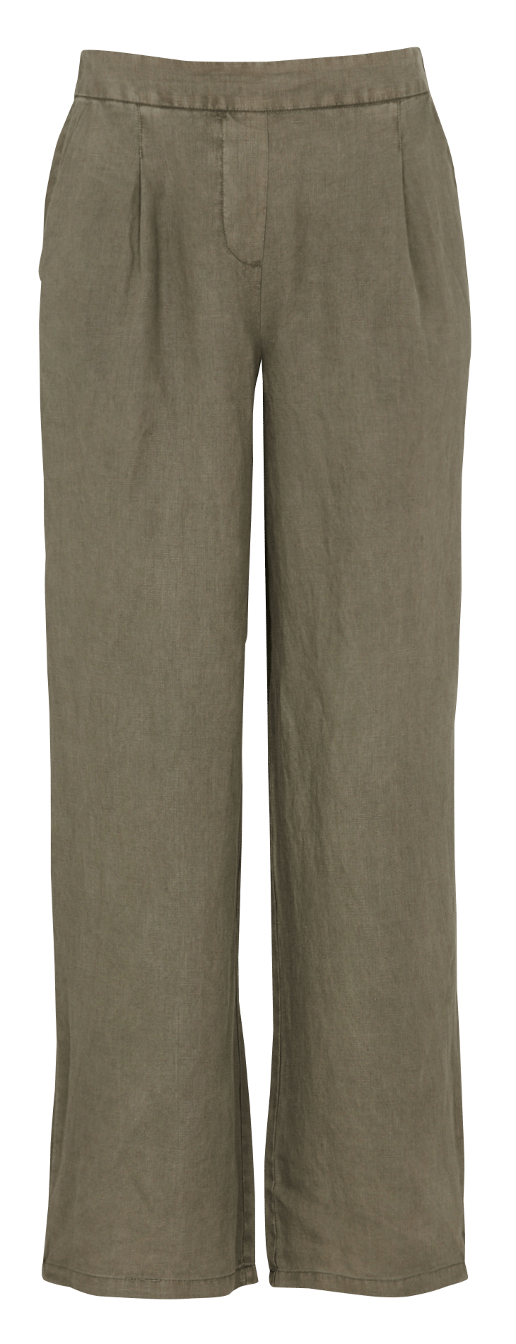 Rechte broek van linnen SUD EXPRESS Kaki
