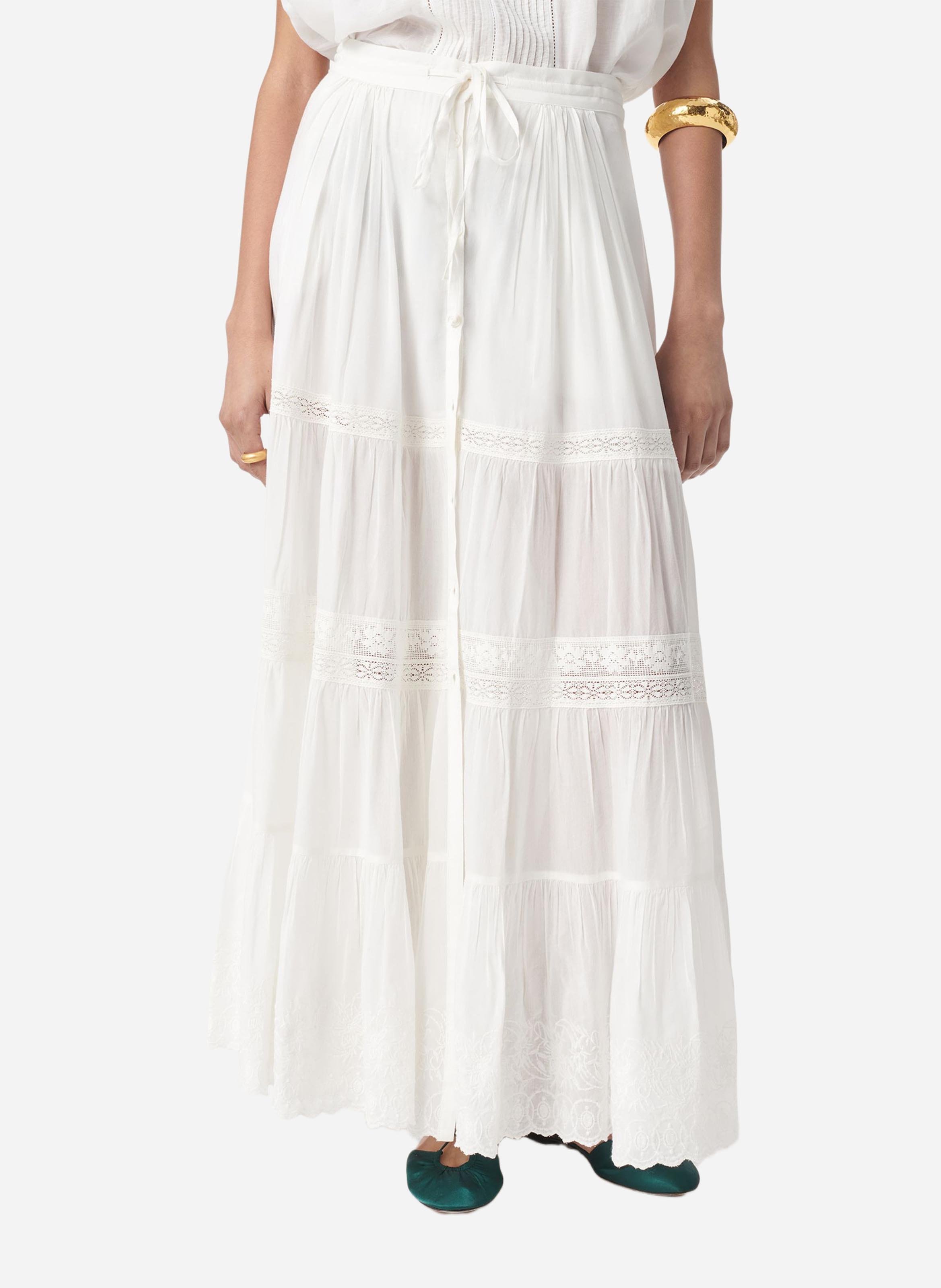 Jupe longue ample taille haute VANESSA BRUNO Blanc