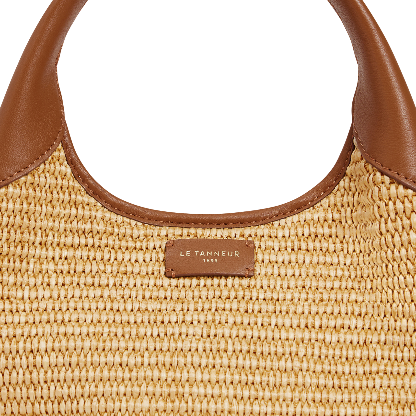 Handtasche mit Raphia-Effekt aus Leder LE TANNEUR Beige