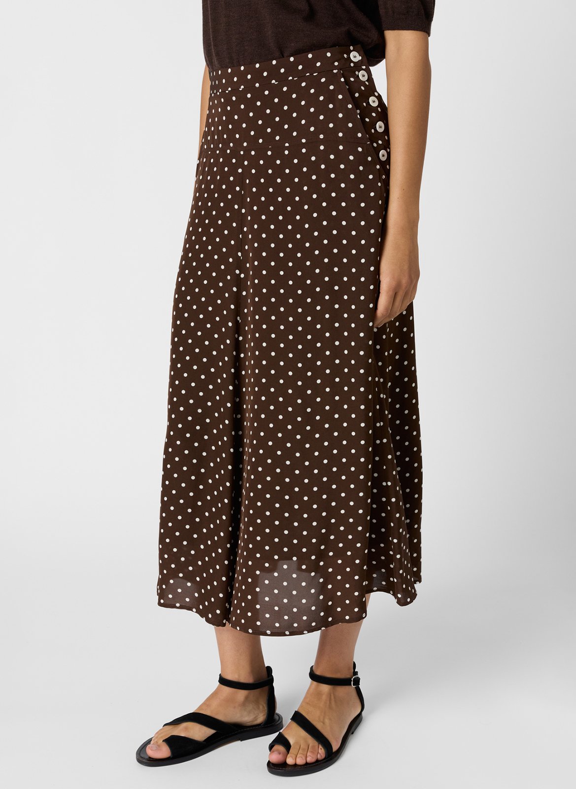 Polka dot midi skirt GERARD DAREL Brown