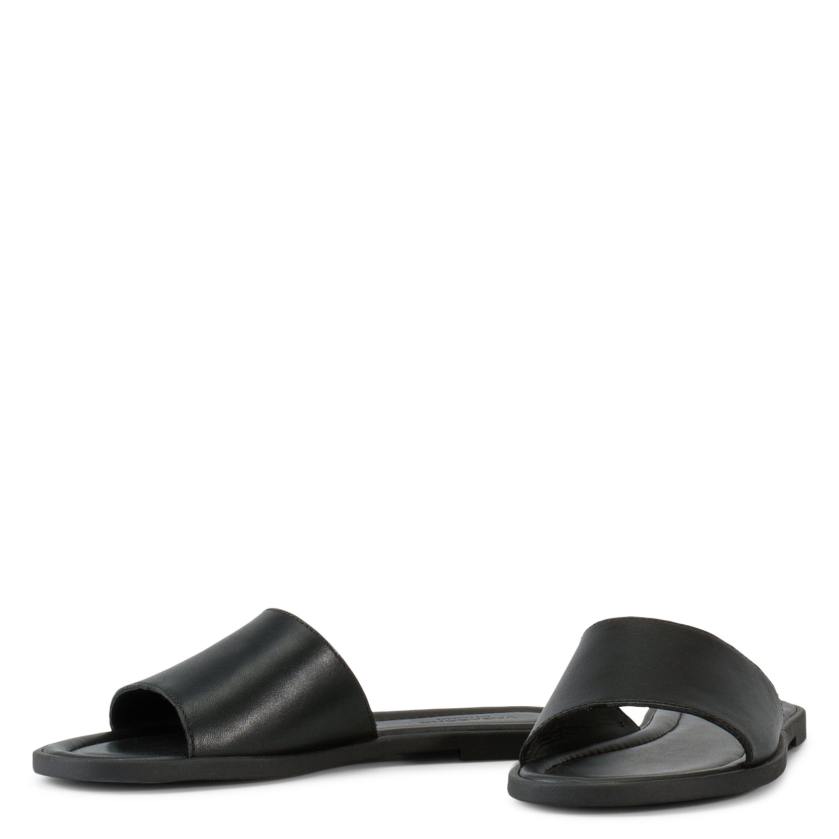 Flat calfskin leather sandals VAGABOND Black